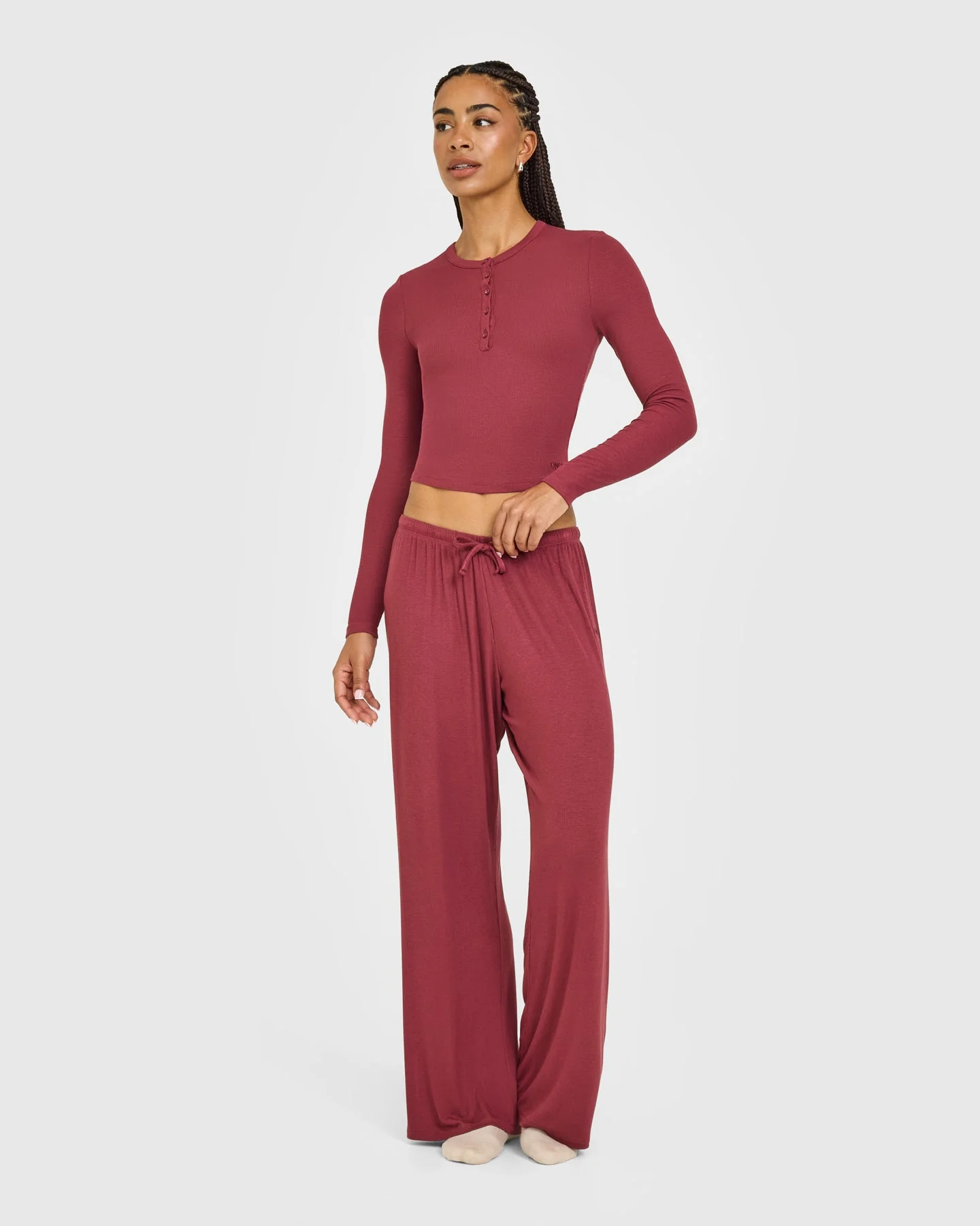 At Home Night Bottoms | Burnt Maroon Red - Image 3
