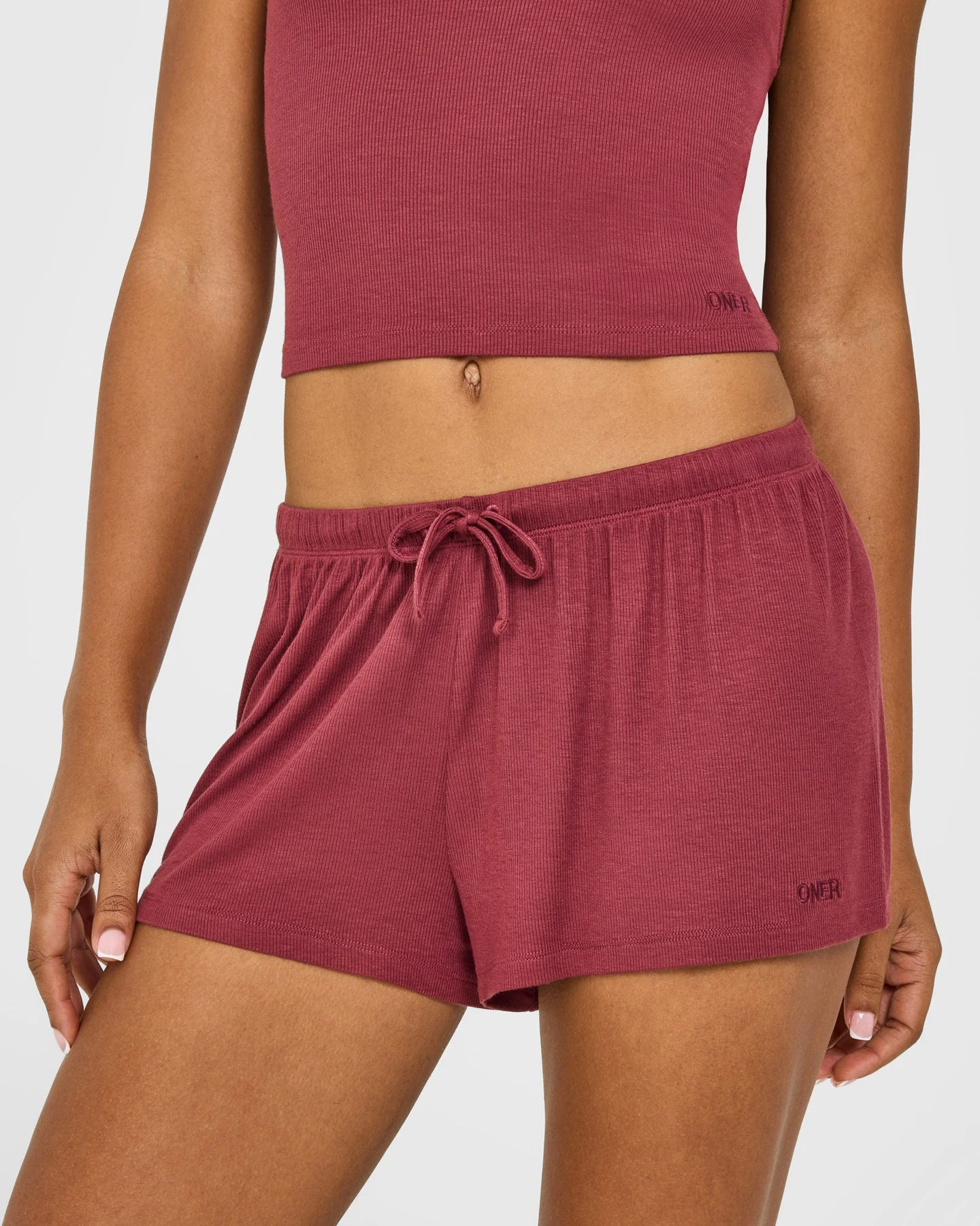 At Home Night Shorts | Burnt Maroon Red - Image 5
