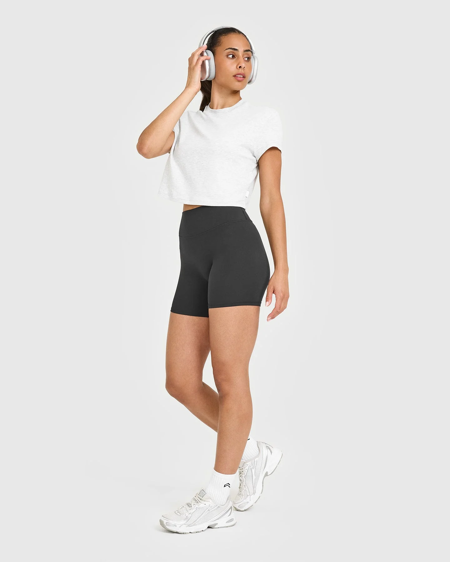 Cotton Relaxed T-Shirt | Light Grey Marl - Image 2