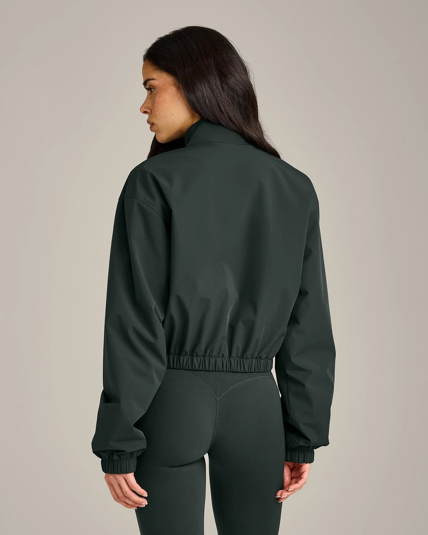 Cropped Bomber Jacket | Emerald Noir - Image 6