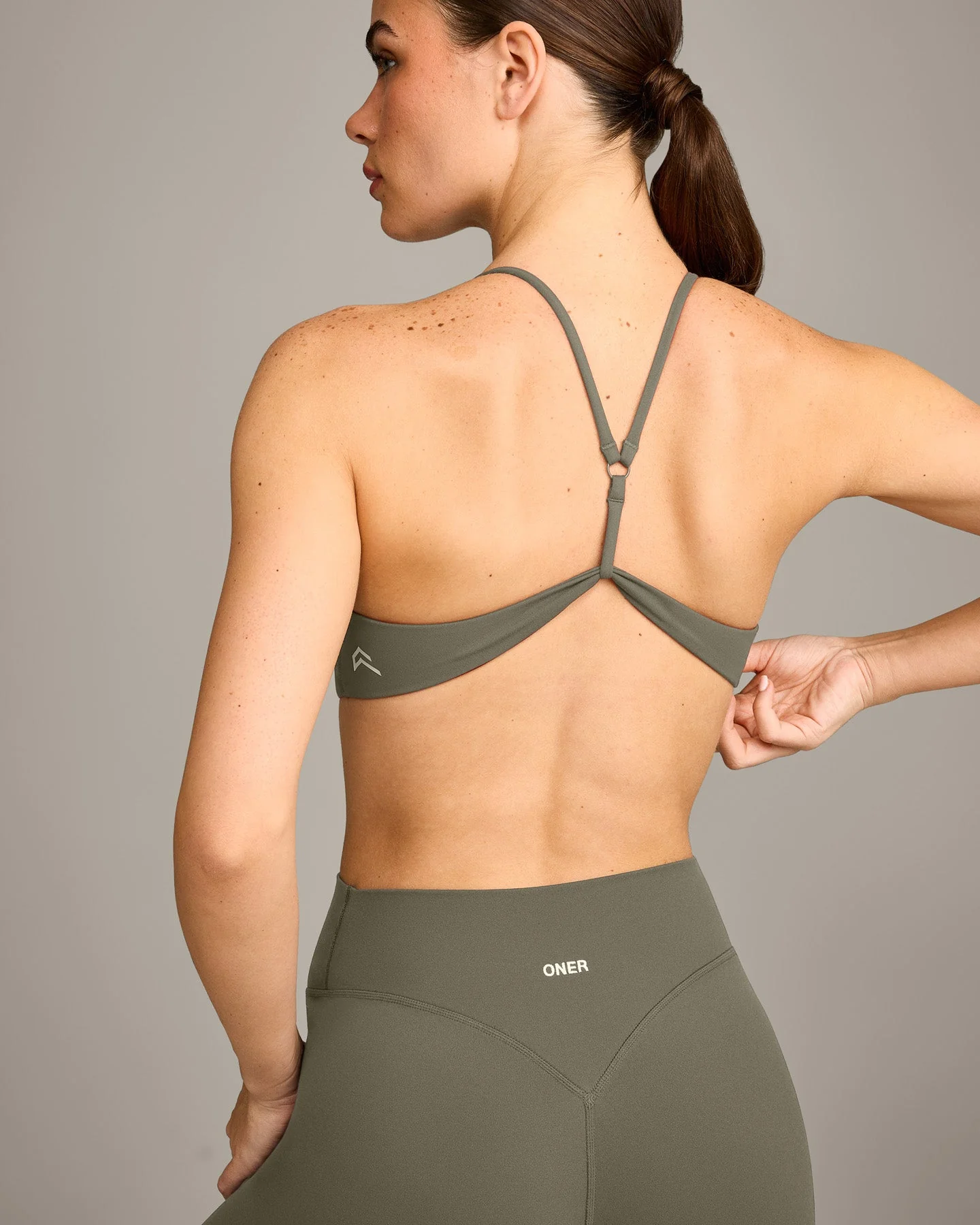 EasyLift™ Ultra Minimal Bralette with Grey Logo | Alpine Green - Image 4