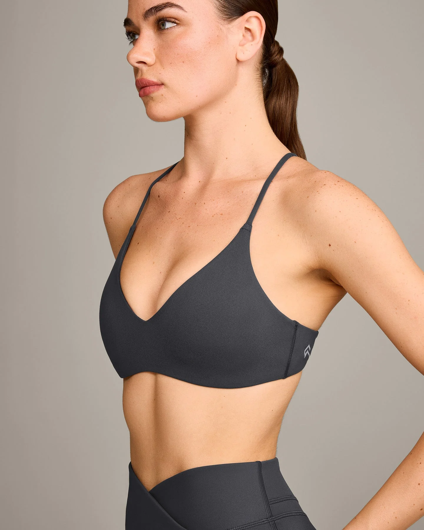 EasyLift™ Ultra Minimal Bralette with Grey Logo | Coal - Image 2