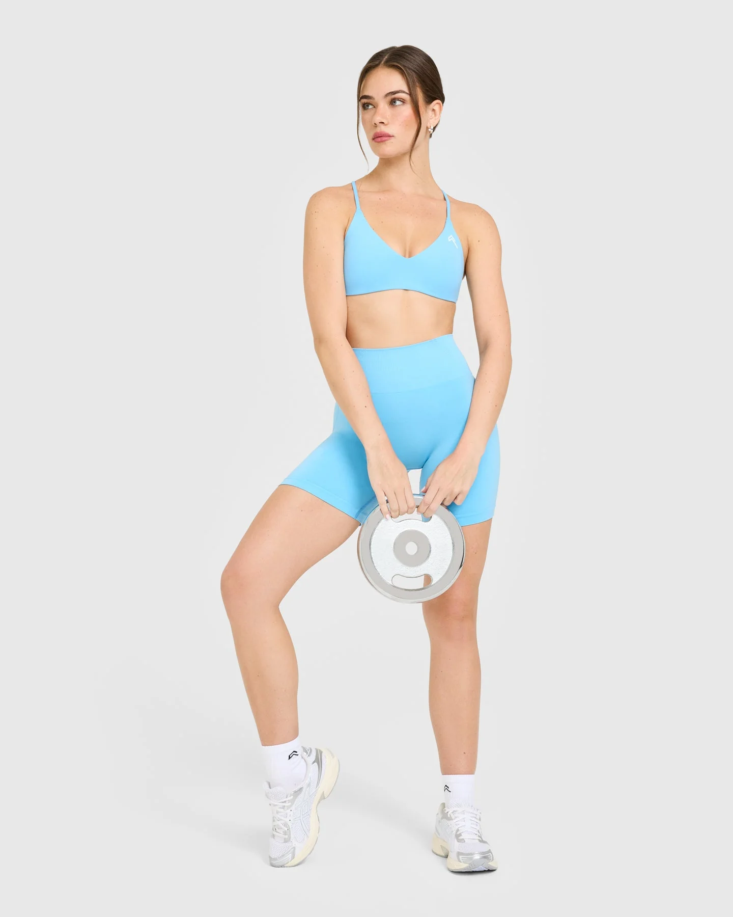 EasyLift™ Ultra Minimal Bralette with White Logo | Arctic Blue - Image 3
