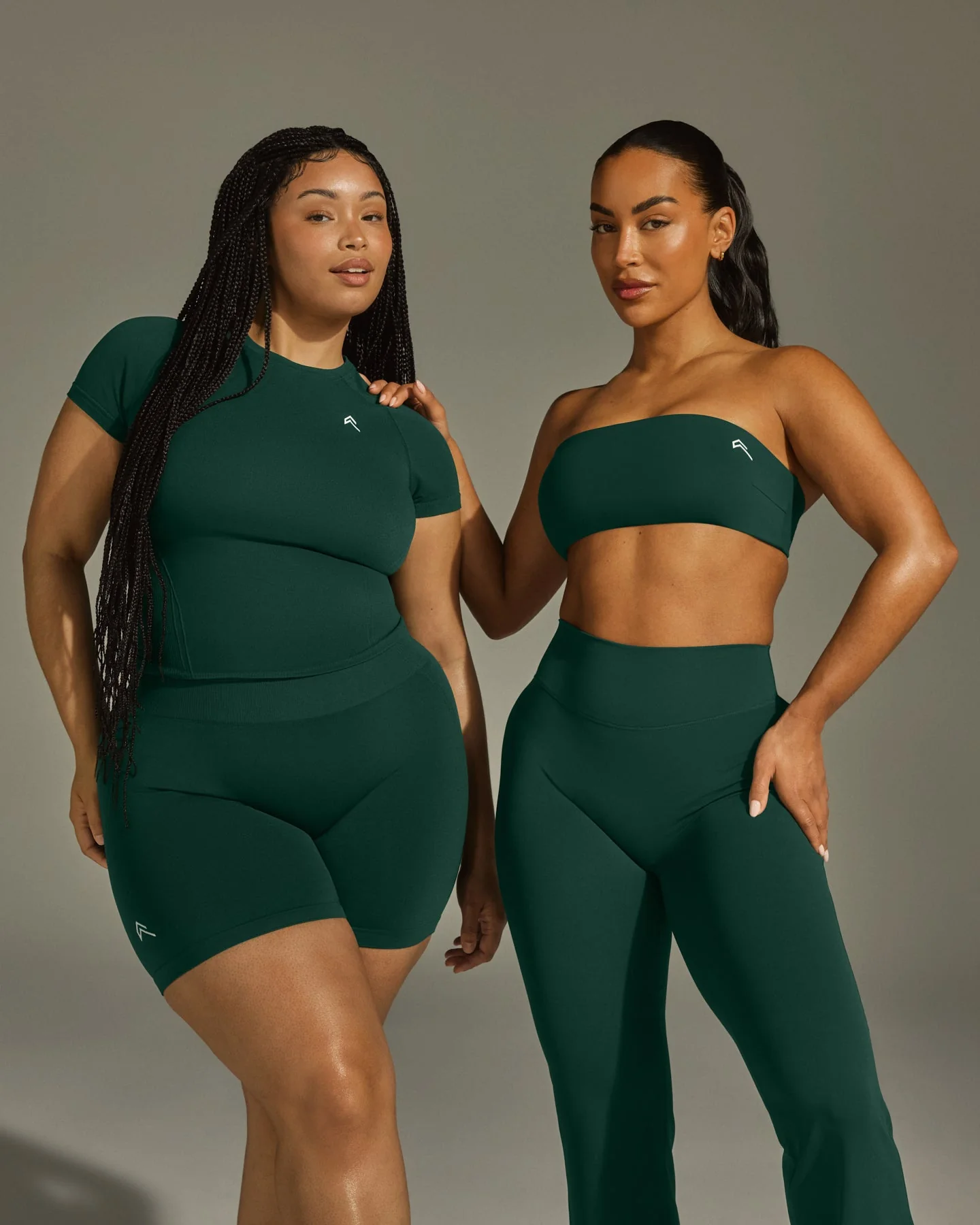 EffortlessLift™ Seamless Shorts with White Logo | Racing Green - Image 3