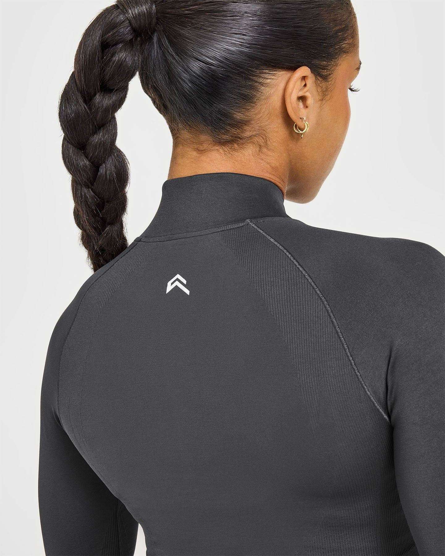 EnhanceLift™ Seamless Crop Jacket with White Logo | Coal - Image 4