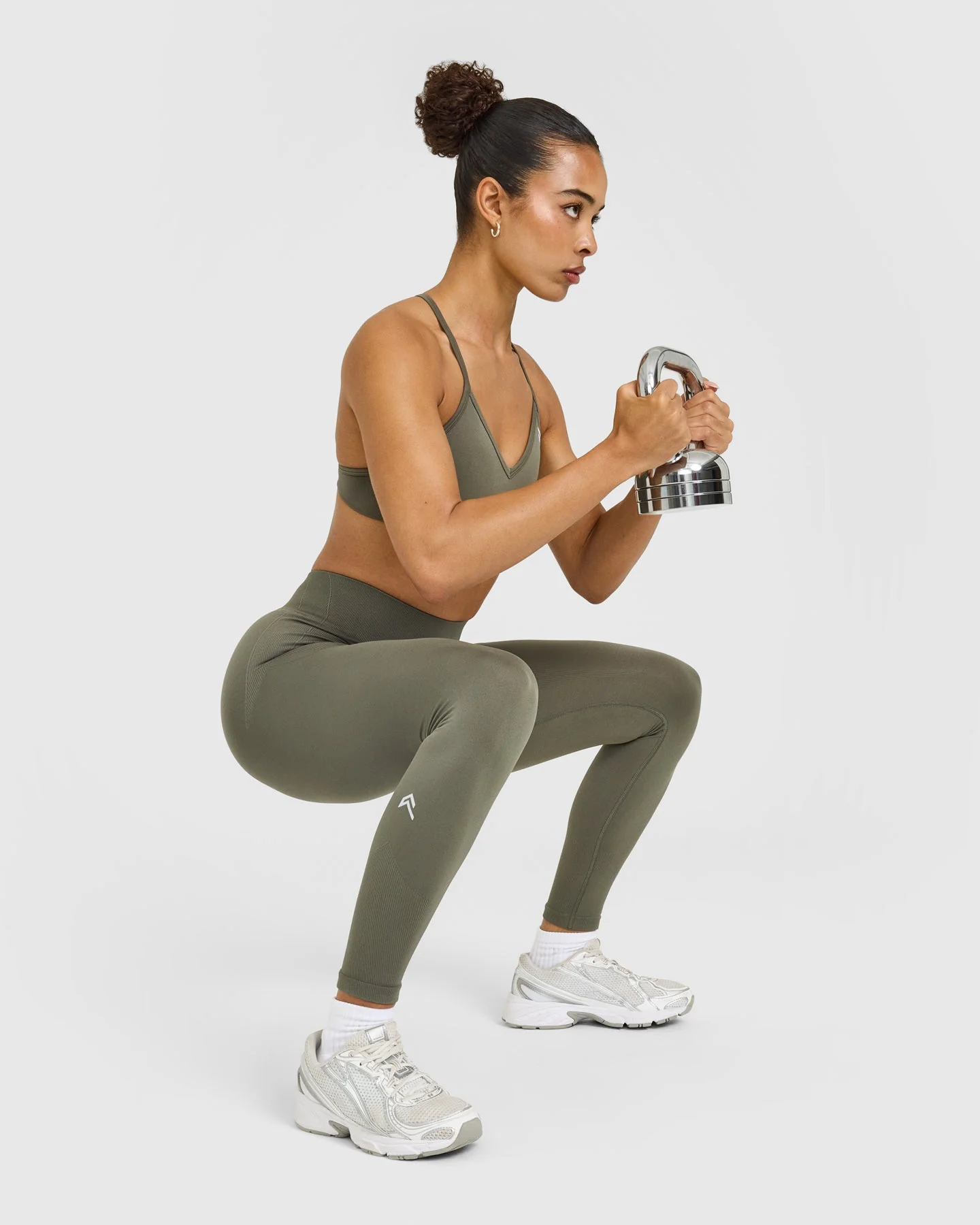 EnhanceLift™ Seamless Leggings with White Logo | Alpine Green - Image 6
