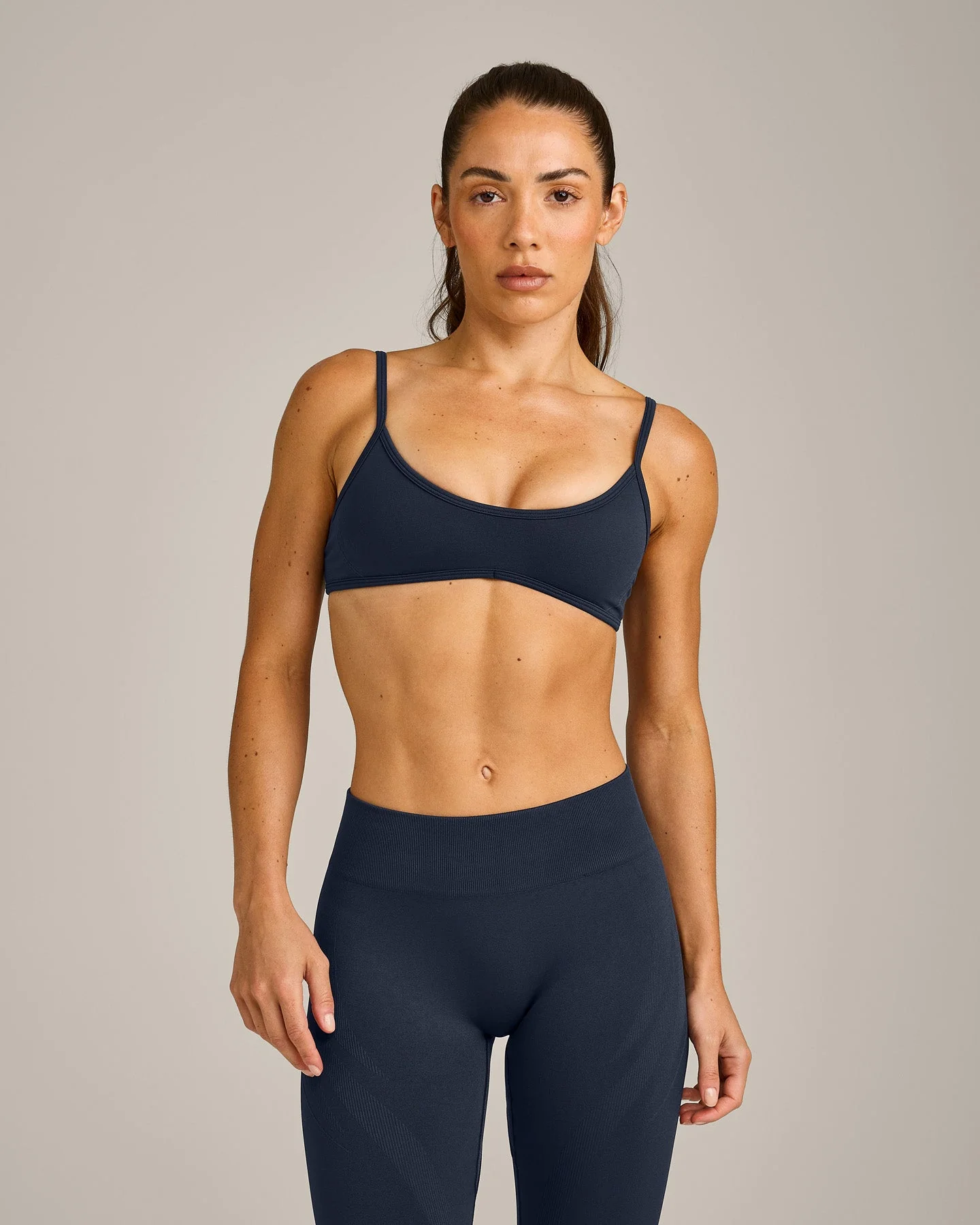 EnhanceLift™ Seamless Minimal Bralette with Grey Logo | True Blue