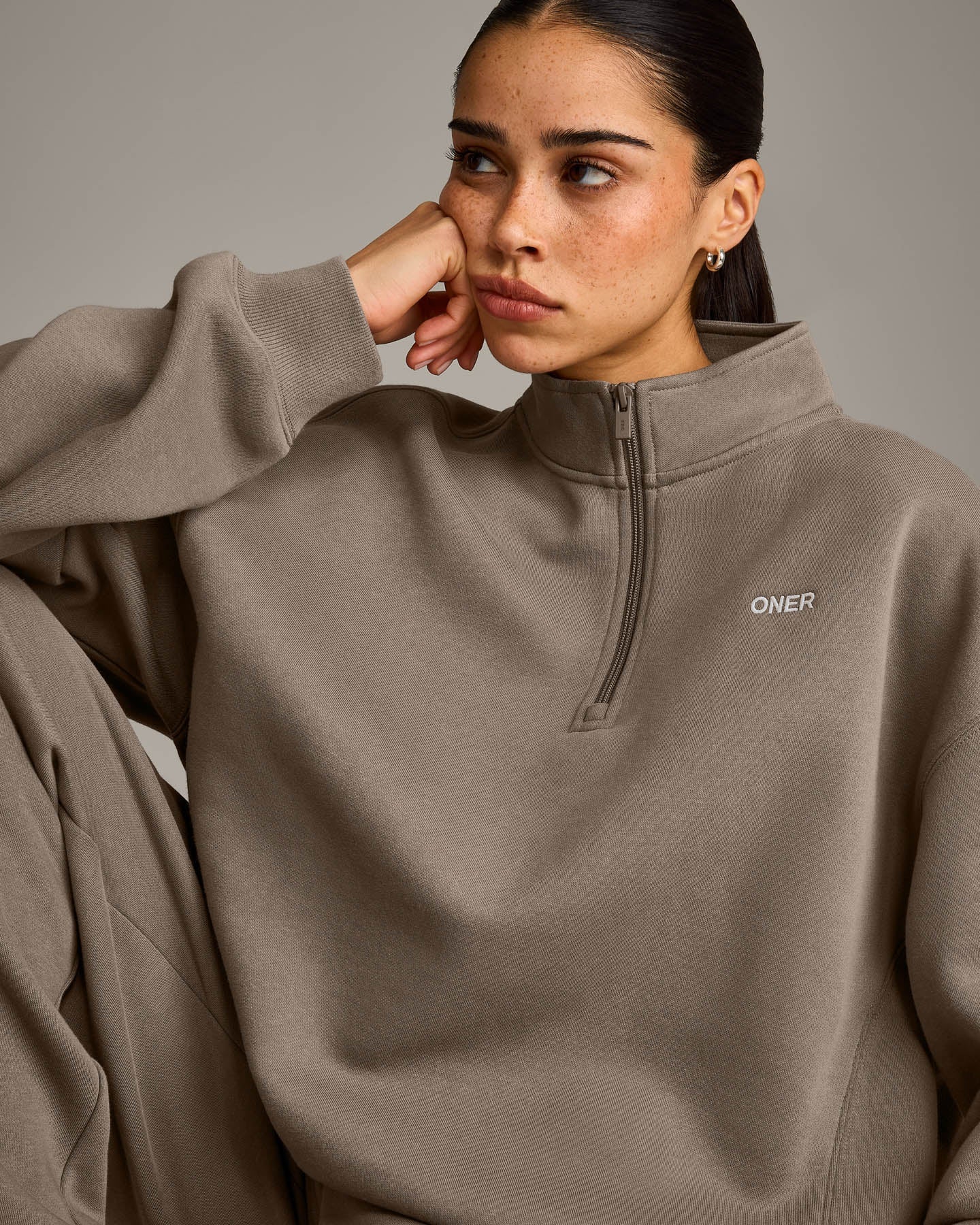 Foundations Cosy 1/4 Zip Sweatshirt | Minky - Image 2
