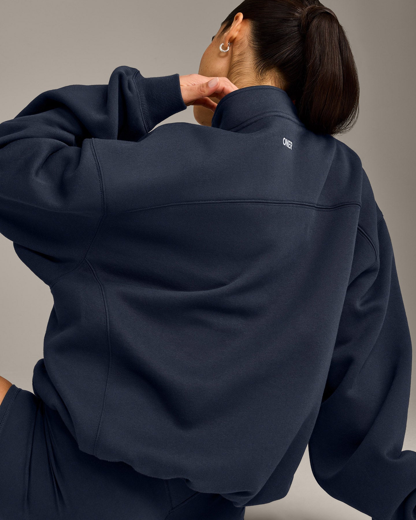 Foundations Cosy 1/4 Zip Sweatshirt | True Blue - Image 2