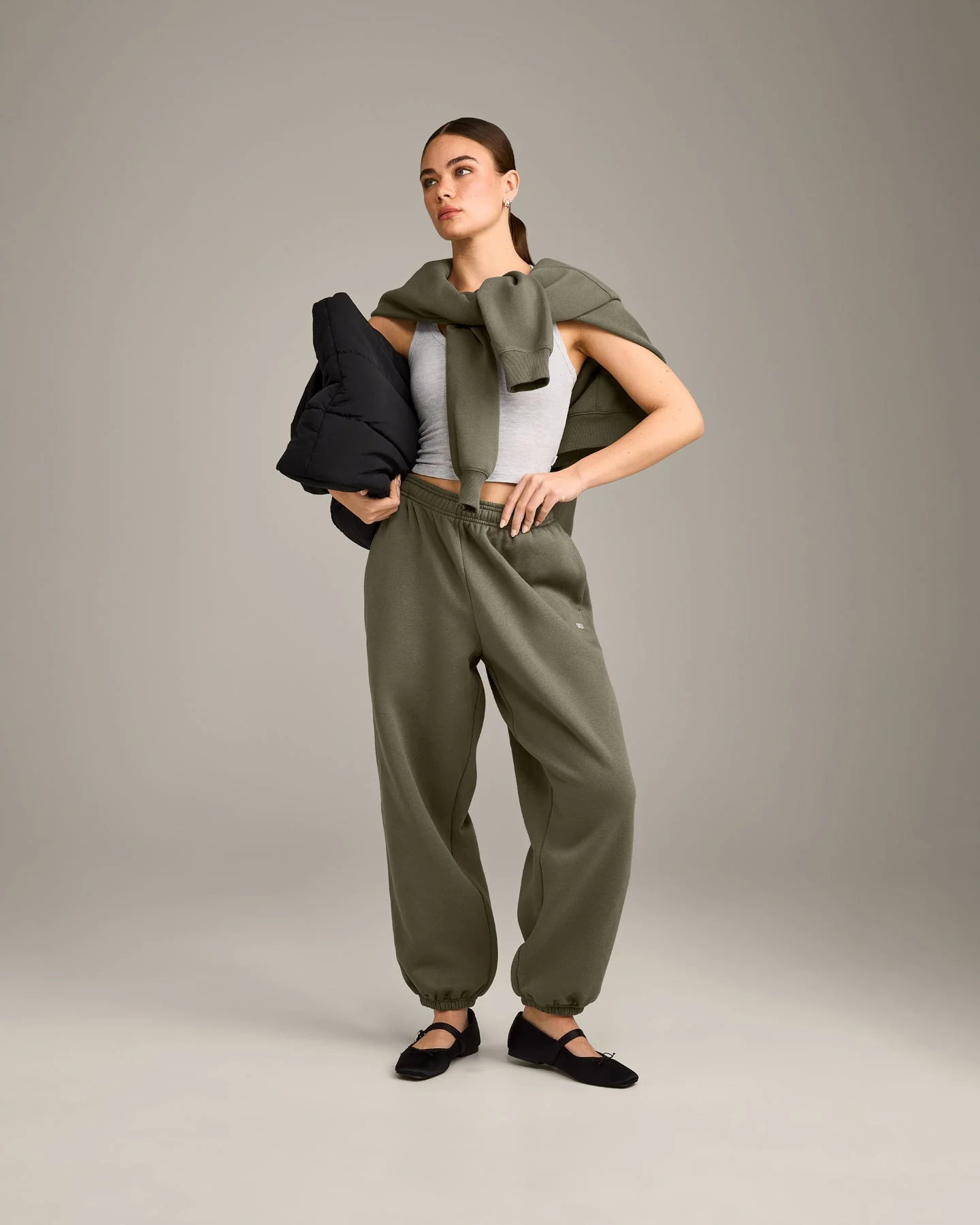 Foundations Cosy Oversized Joggers | Alpine Green - Image 3