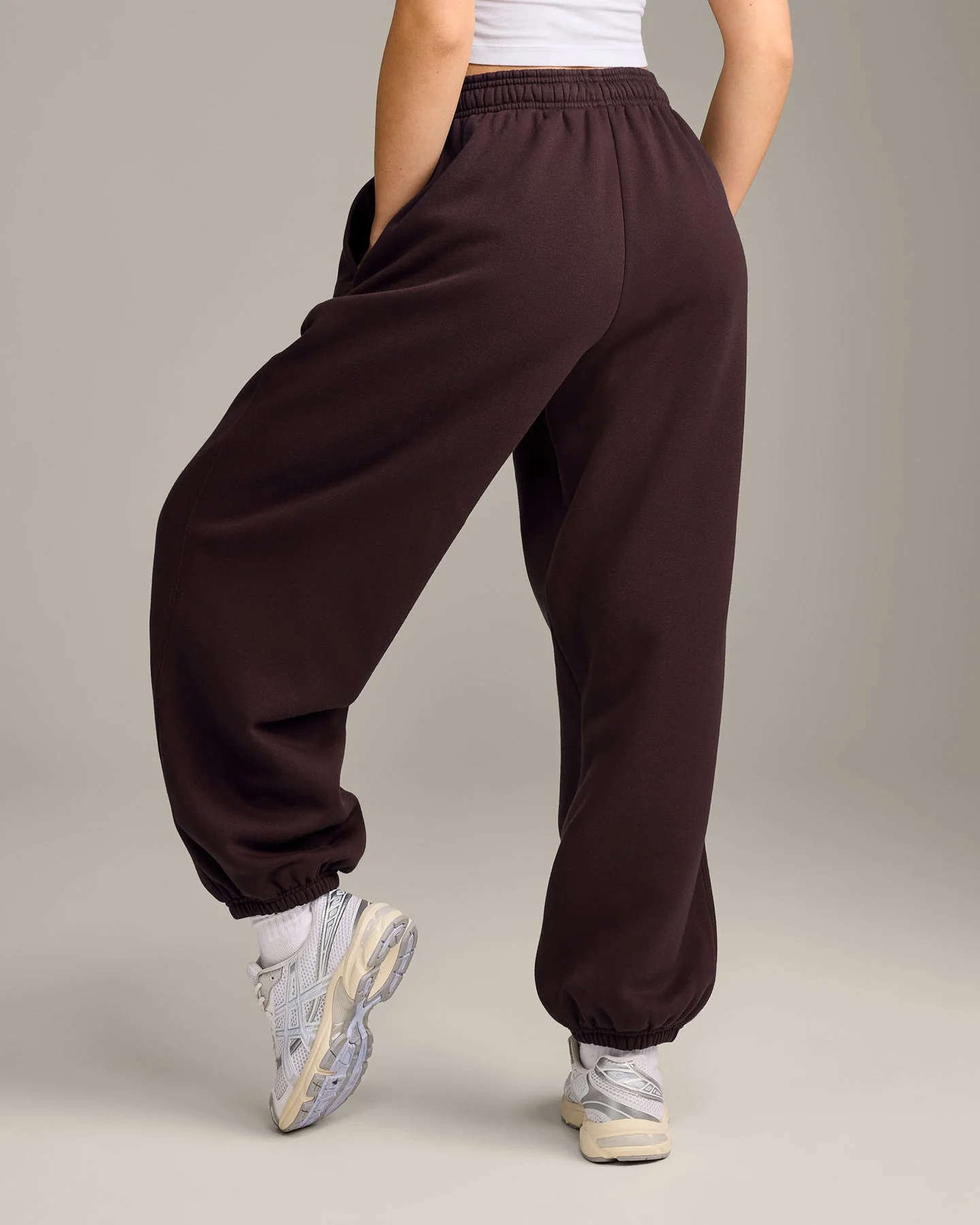 Foundations Cosy Oversized Joggers | Plum Brown - Image 2