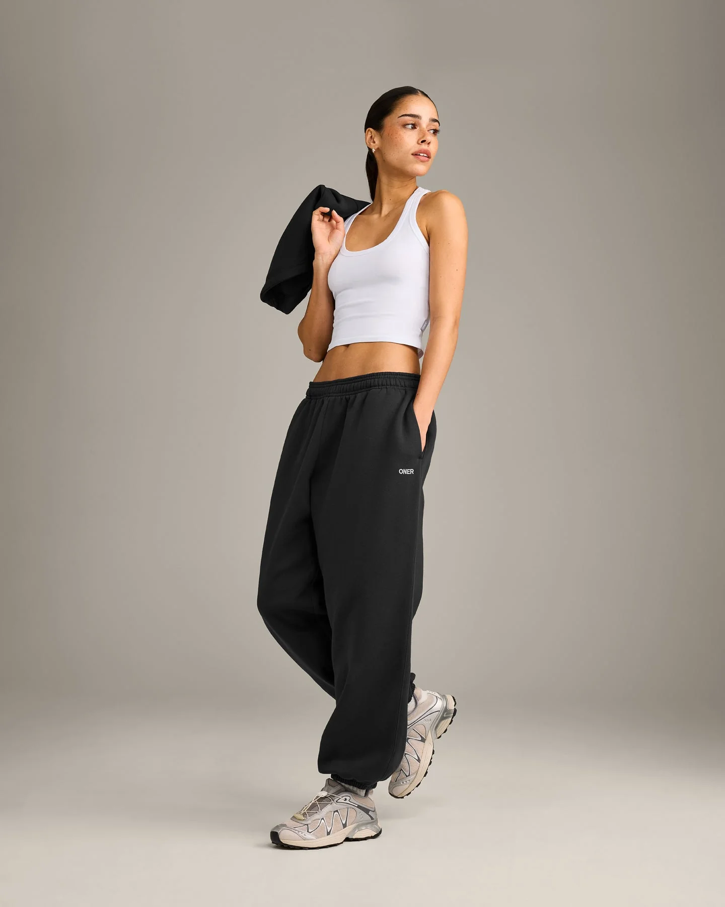 Foundations Cosy Oversized Joggers | Soft Black - Image 3