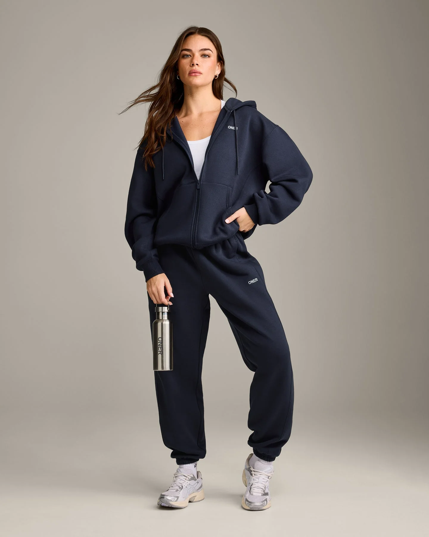 Foundations Cosy Zip Through Hoodie | True Blue - Image 3