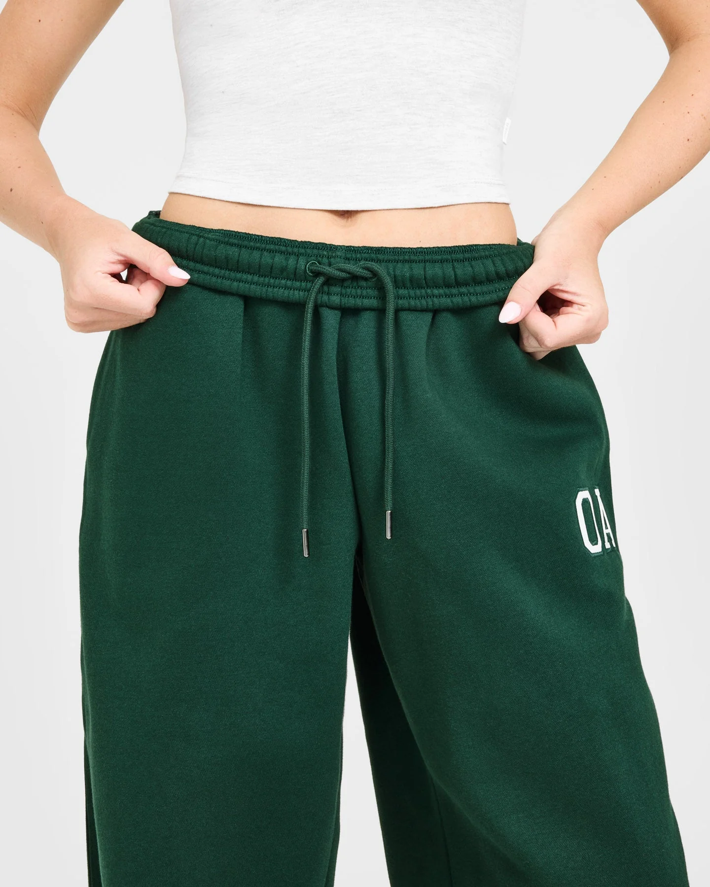 Foundations Oversized Oner Girlfriend Straight Leg Joggers | Racing Green - Image 6