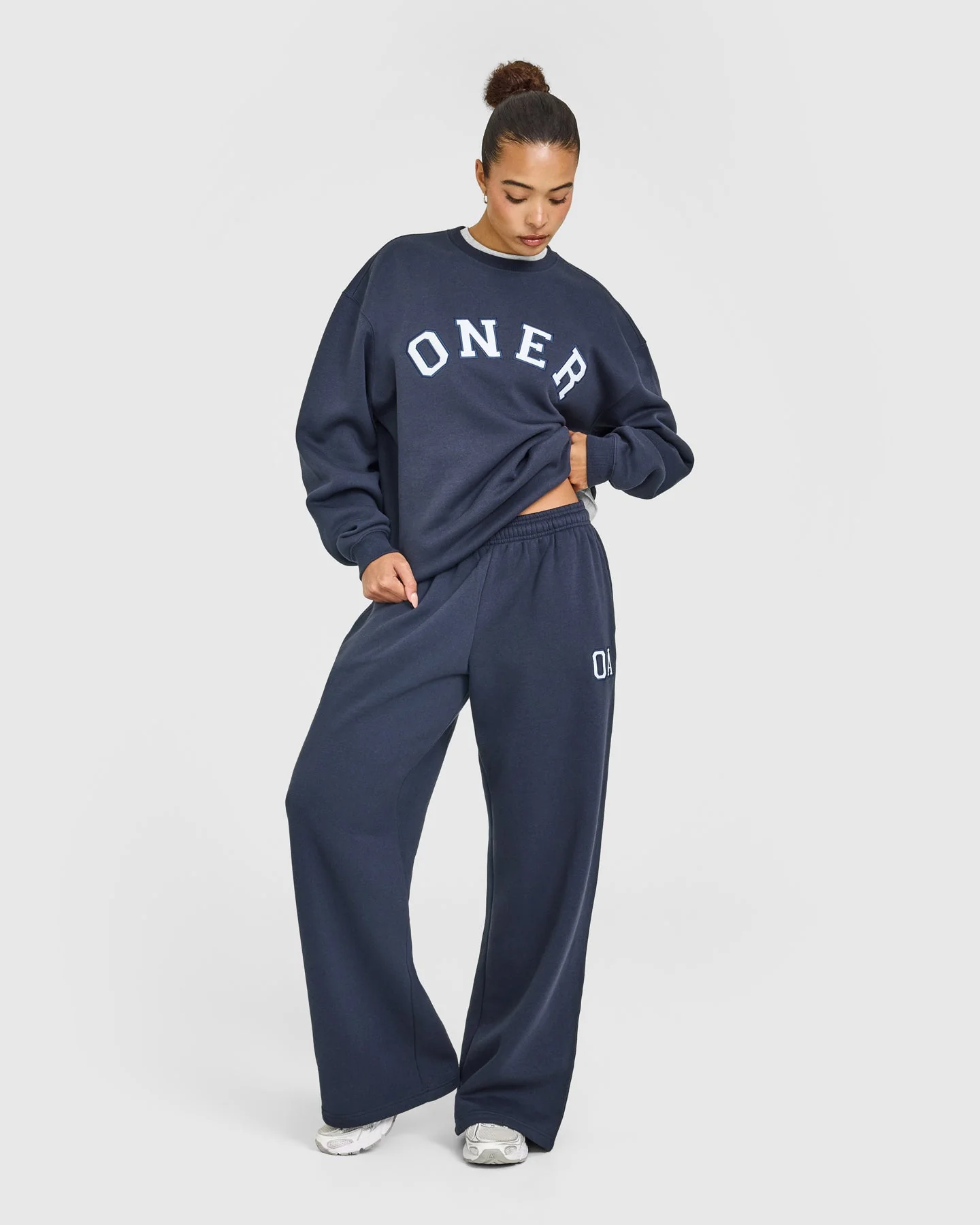 Foundations Oversized Oner Girlfriend Straight Leg Joggers | True Blue - Image 3