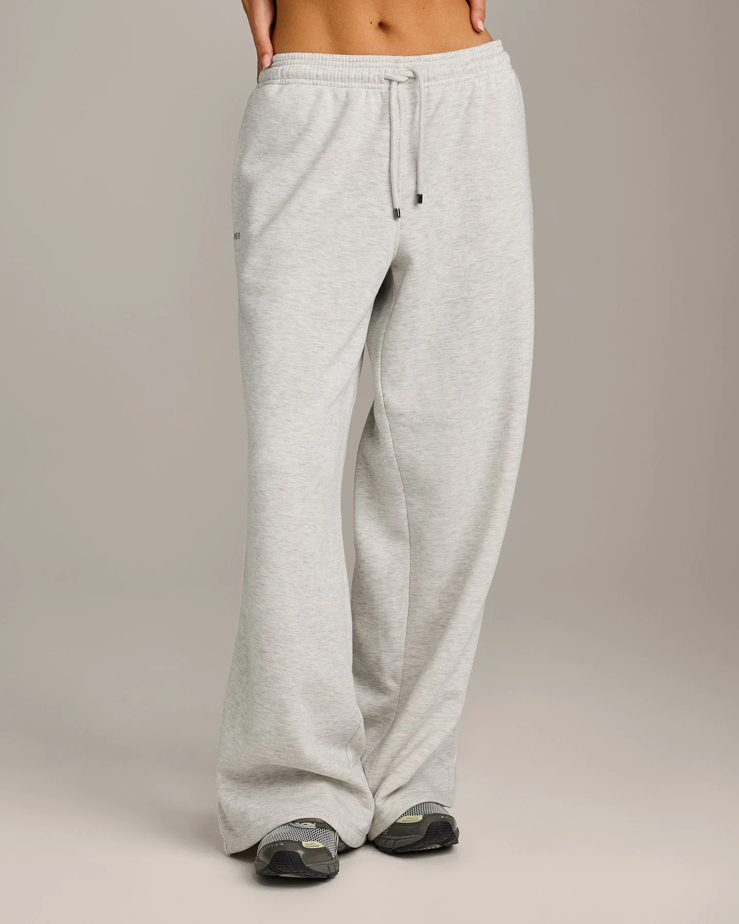 Jersey Tracksuit Straight Leg Joggers | Light Grey Marl