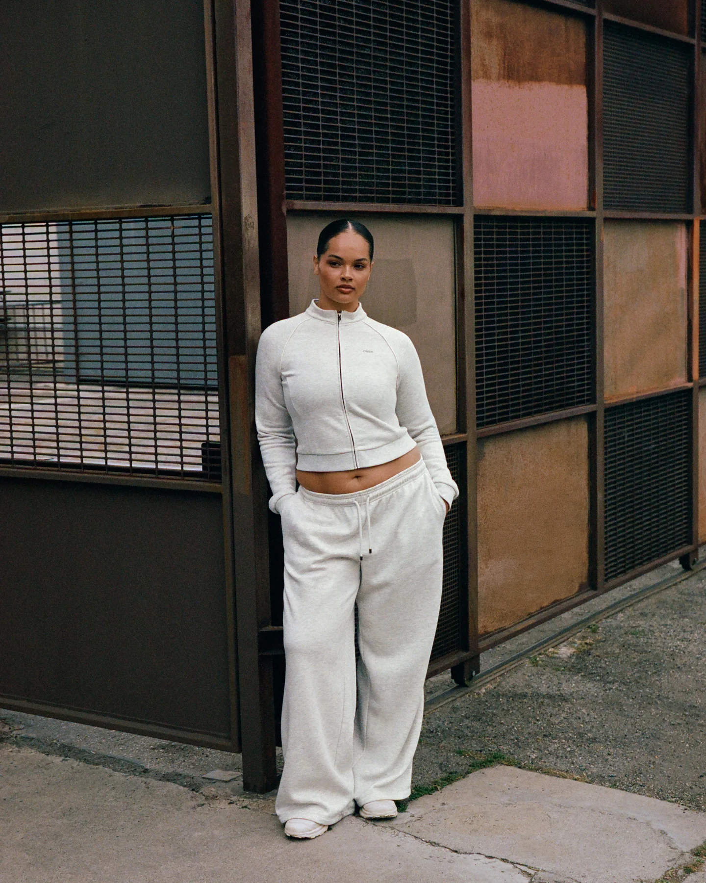 Jersey Tracksuit Straight Leg Joggers | Light Grey Marl - Image 2