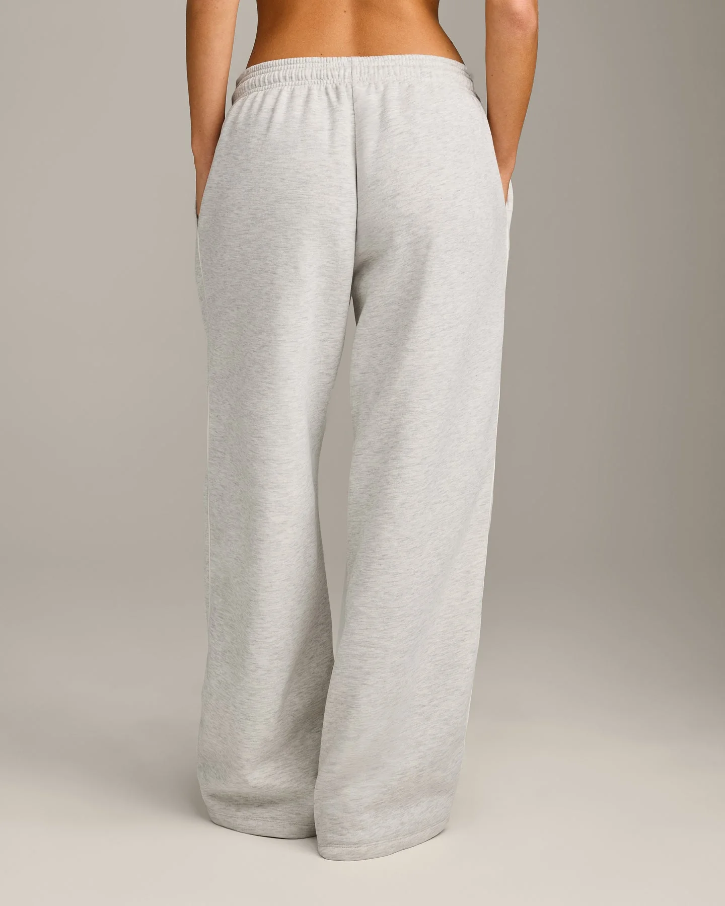 Jersey Tracksuit Straight Leg Joggers | Light Grey Marl - Image 5