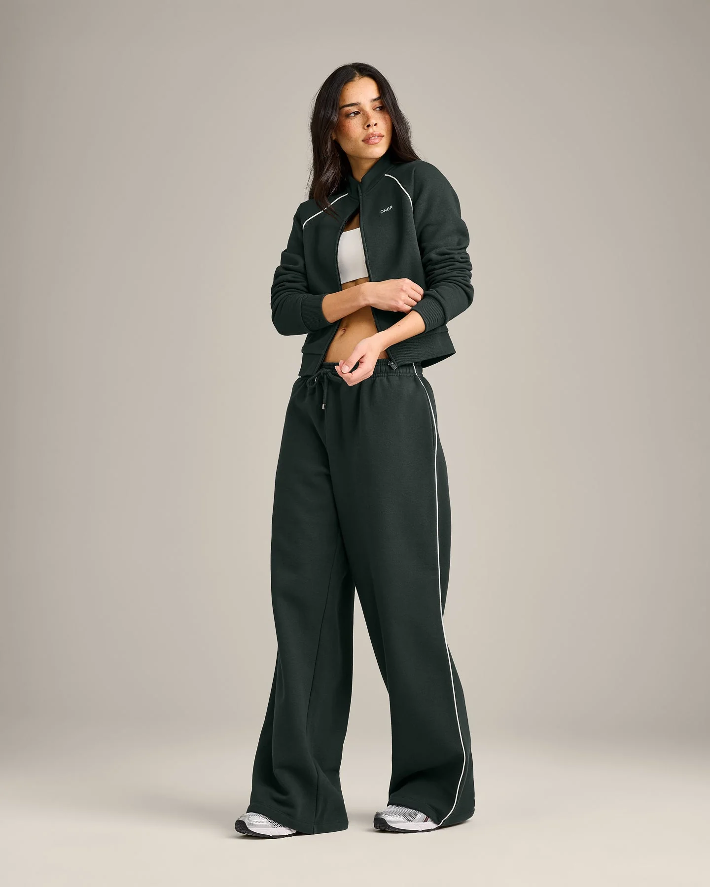 Jersey Tracksuit Zip Through Jacket | Emerald Noir - Image 4