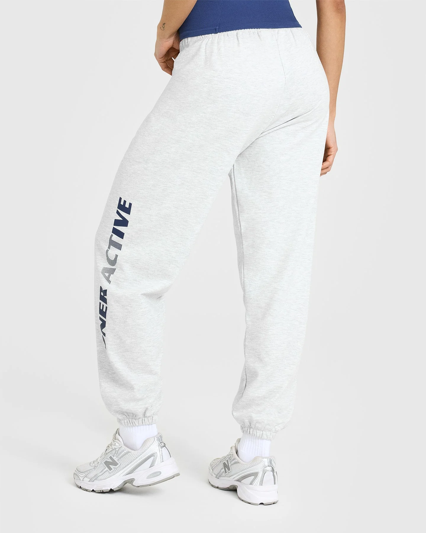 Lightweight Graphic Joggers | Light Grey Marl - Image 2