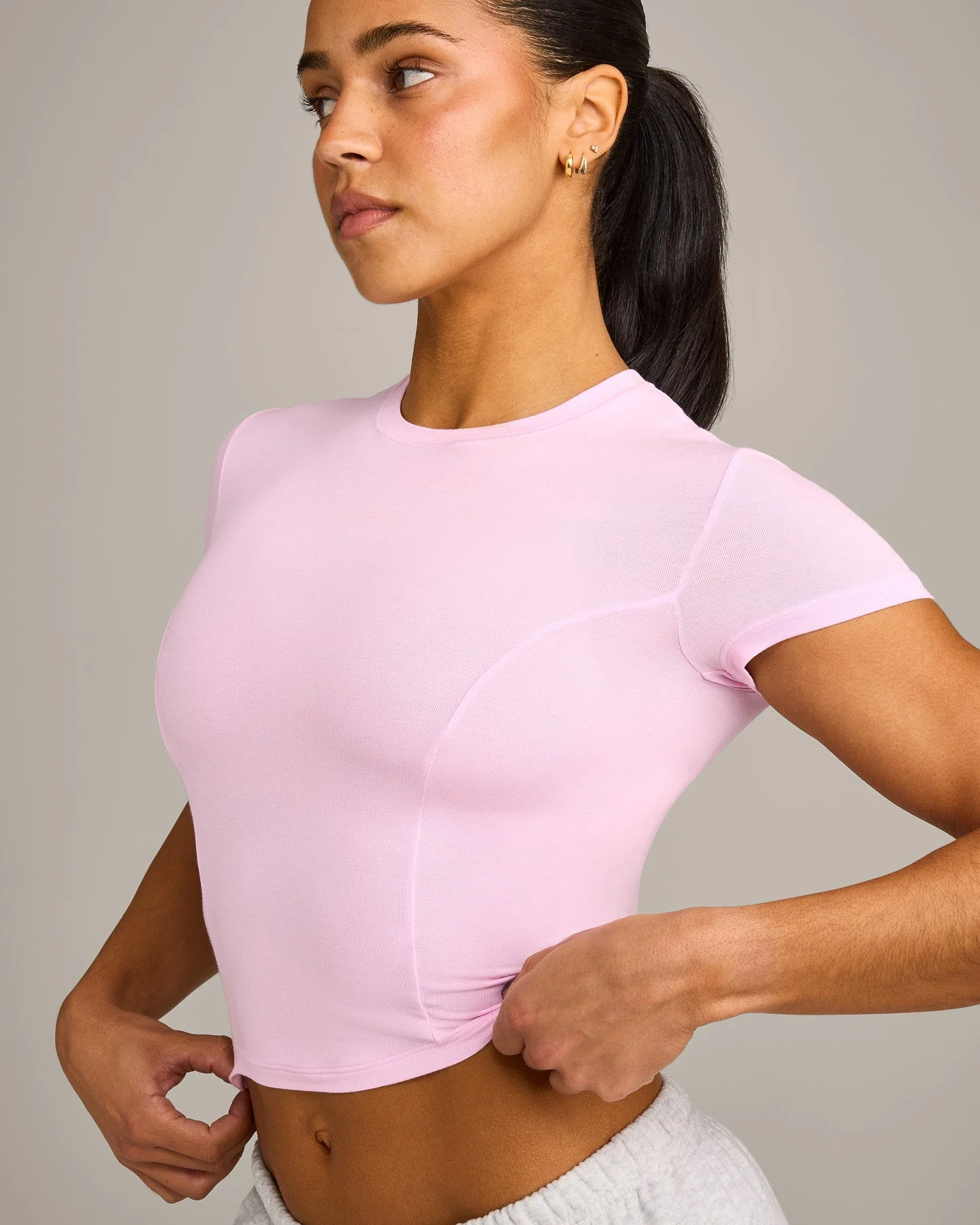 Mellow™ Motion Crew Neck Mid Top | Chalk Pink - Image 5