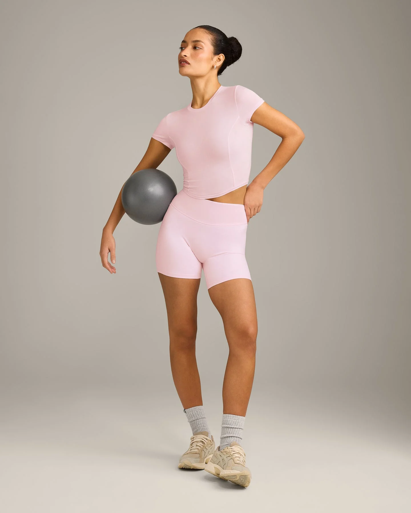 Mellow™ Motion Crew Neck Mid Top | Soft Girl Pink - Image 3