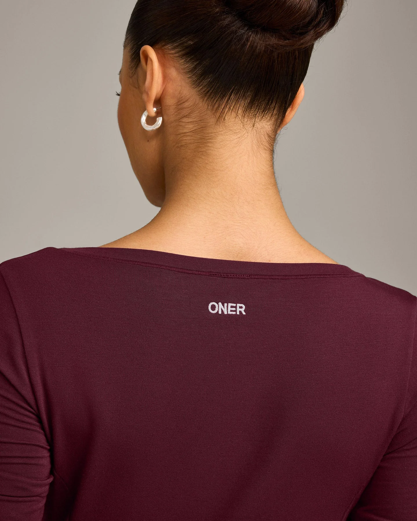 Mellow™ Motion Wide V Neck 3/4 Length Sleeve Mid Top | Cherry Lacquer Purple - Image 5