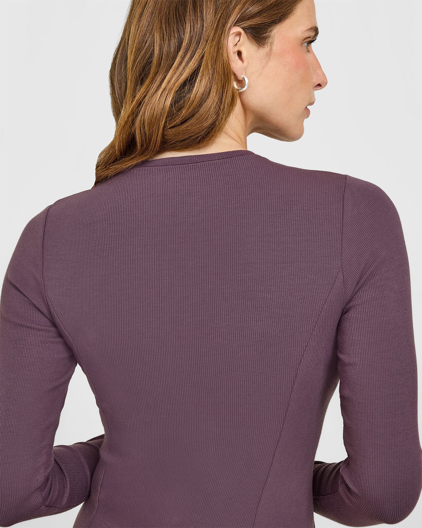 Mellow™ Rib Long Sleeve Cardigan | Vintage Purple - Image 4
