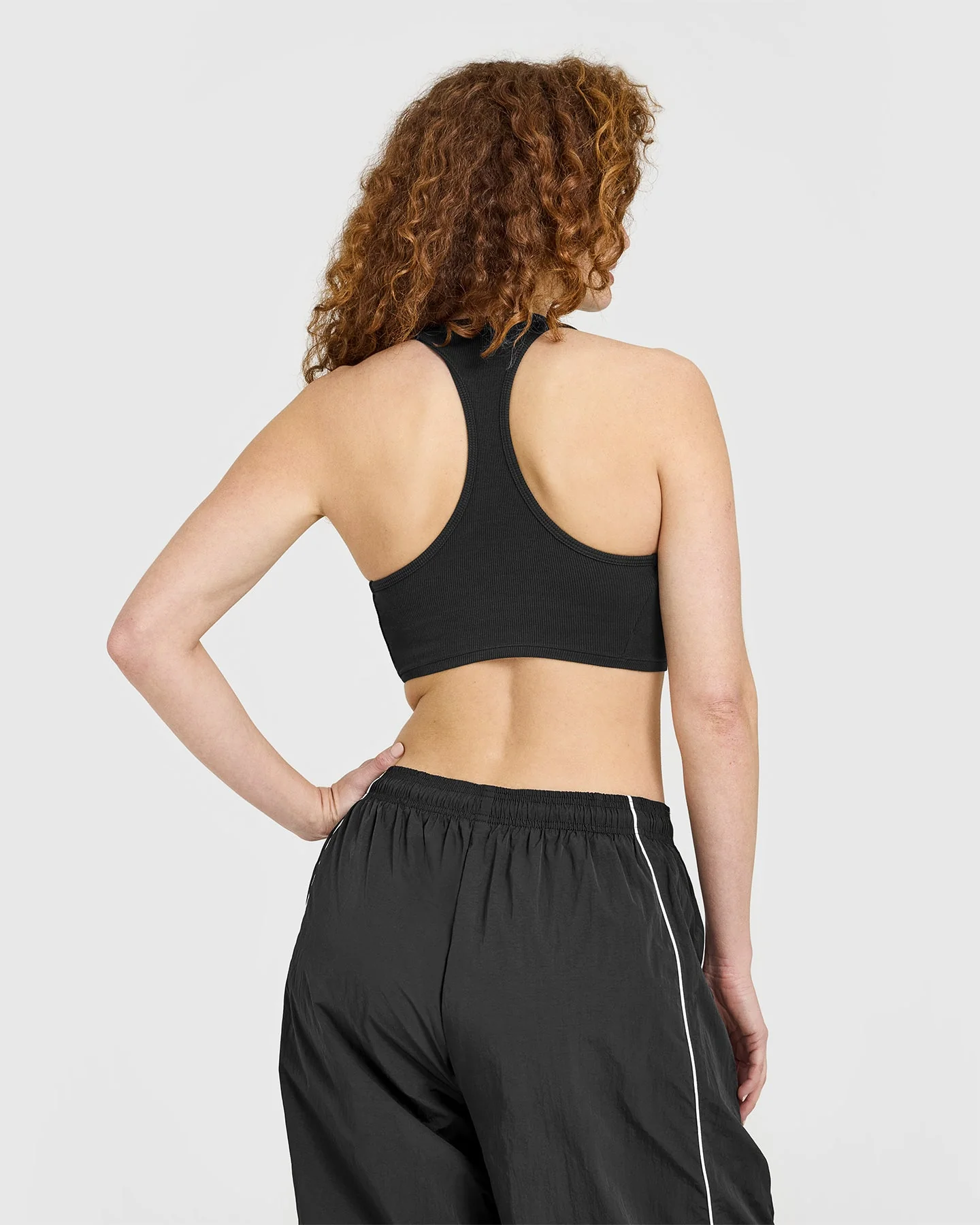 Mellow™ Rib Square Neck Bra | Soft Black - Image 2