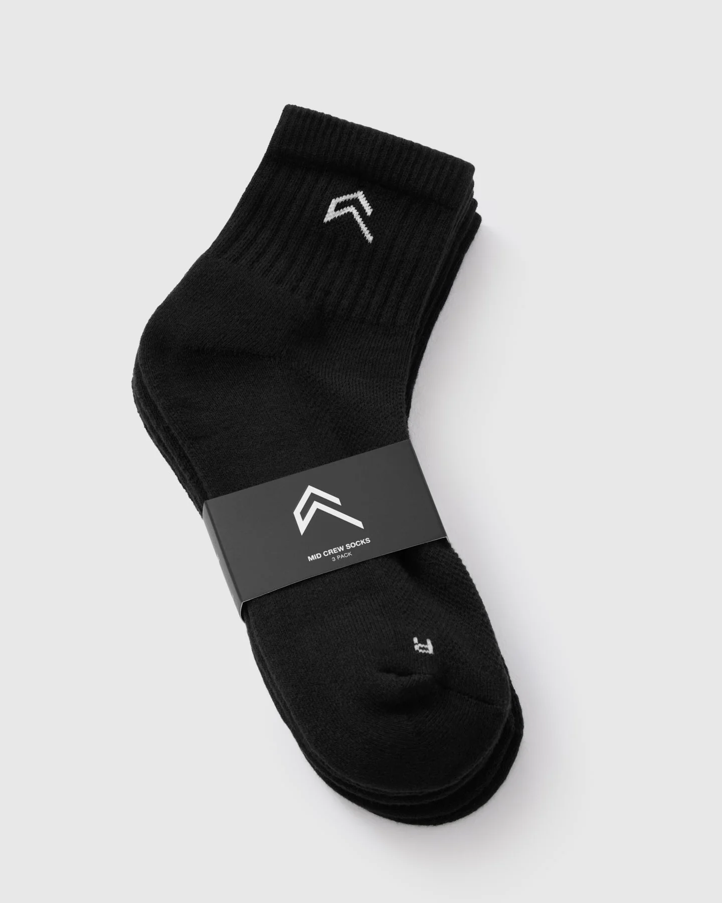 Mid Crew Socks 3 Pack | Black - Image 5