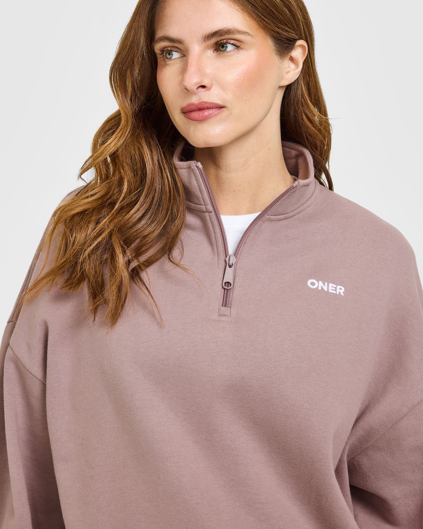 Mid Weight 1/4 Zip Sweatshirt | Dusty Purple - Image 5