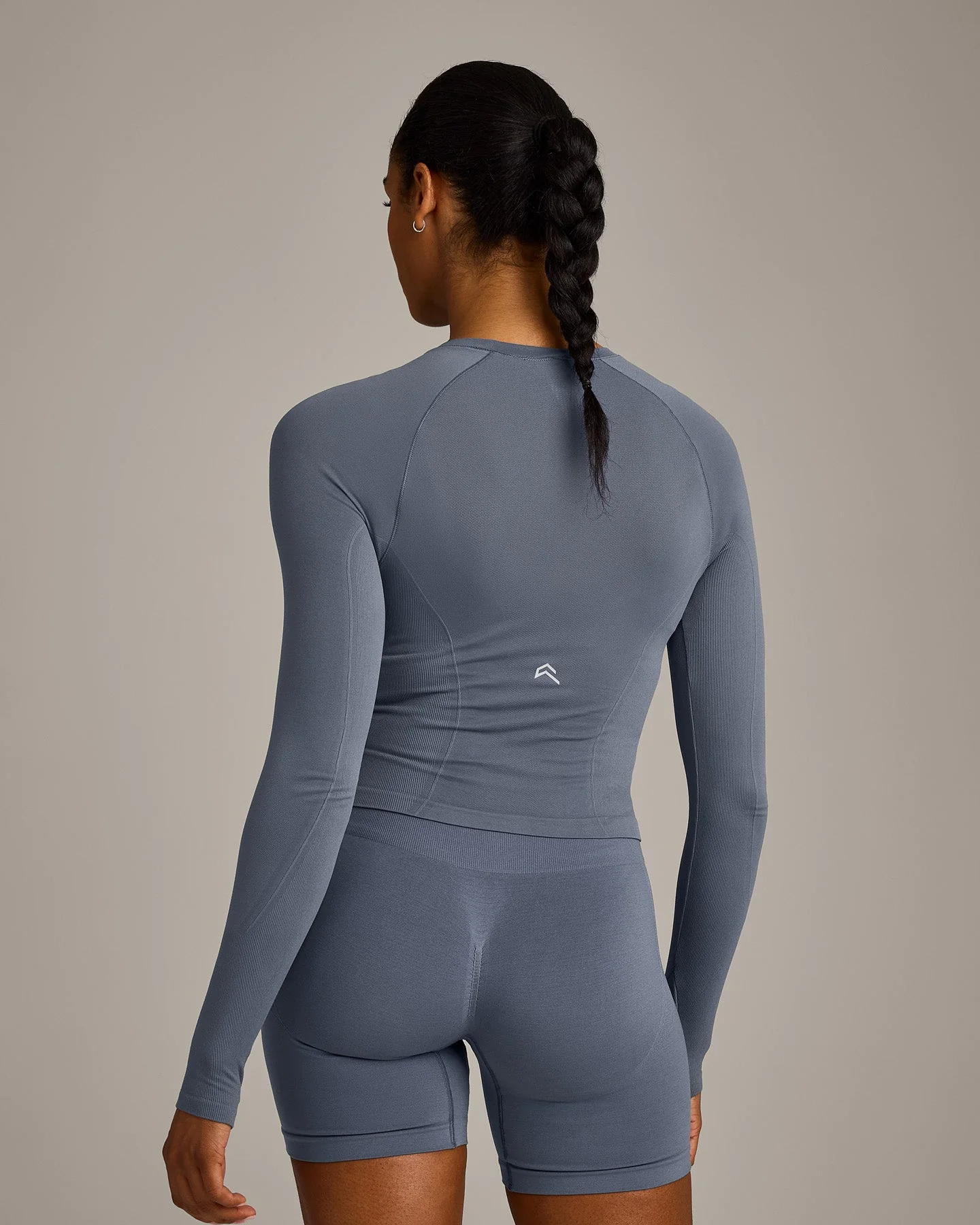 Oner Seamless Fitted Long Sleeve Top | Dark Granite Blue - Image 6