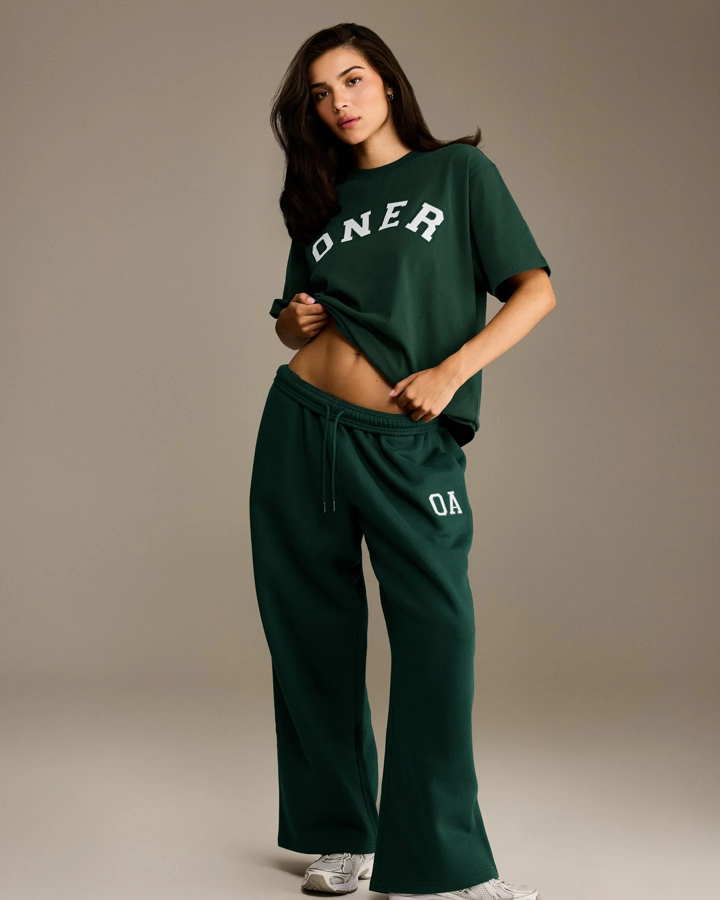 Oversized Oner Girlfriend Washed T-Shirt | Racing Green - Image 2