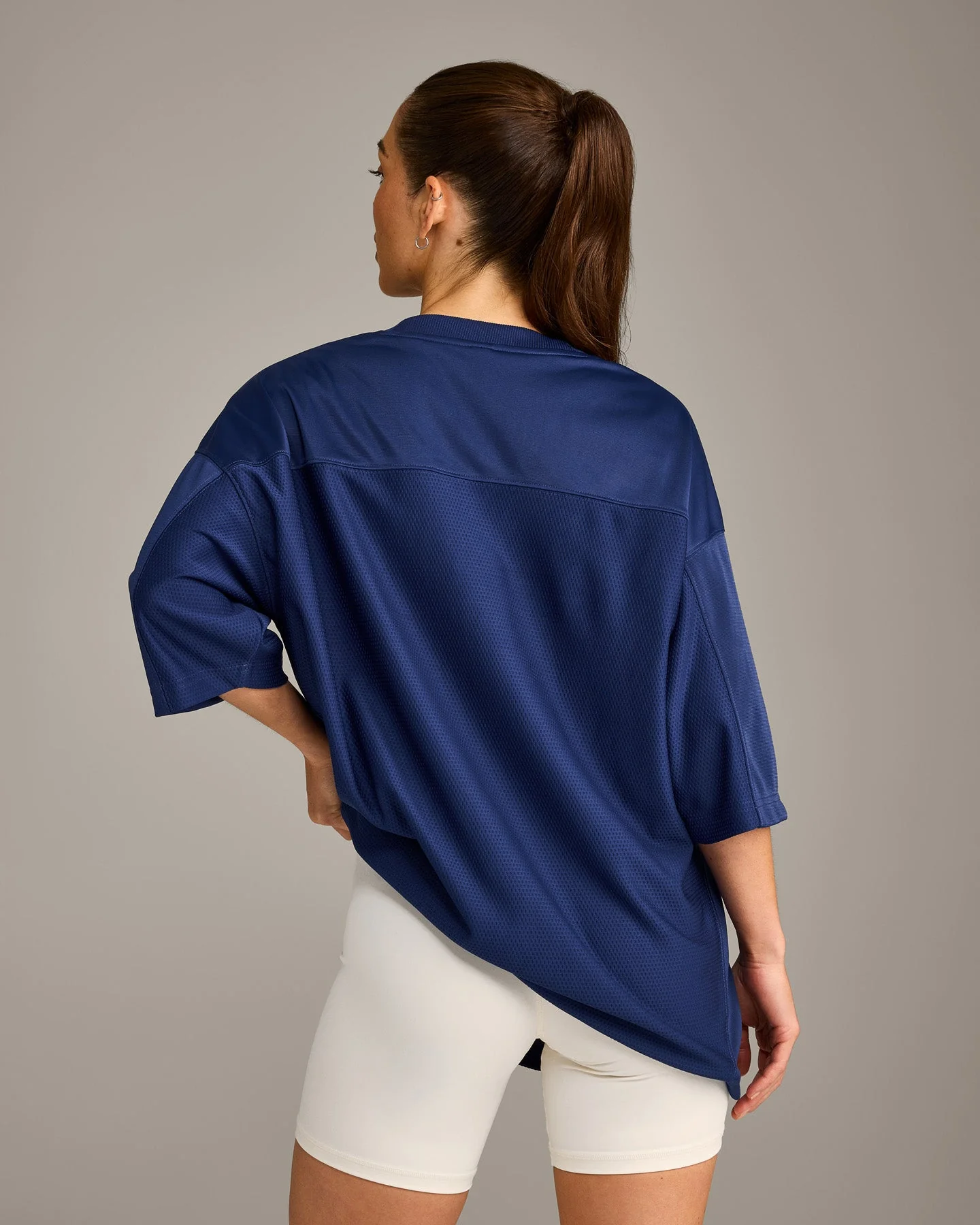 Oversized V Neck T-Shirt with Oner Graphic | Varsity Blue - Image 6