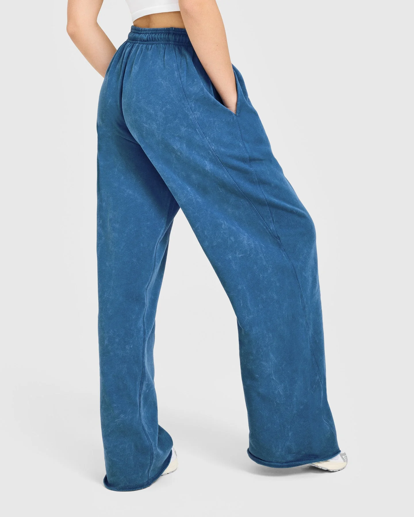Raw Lounge Wide Leg Joggers | Washed Ocean Blue - Image 2