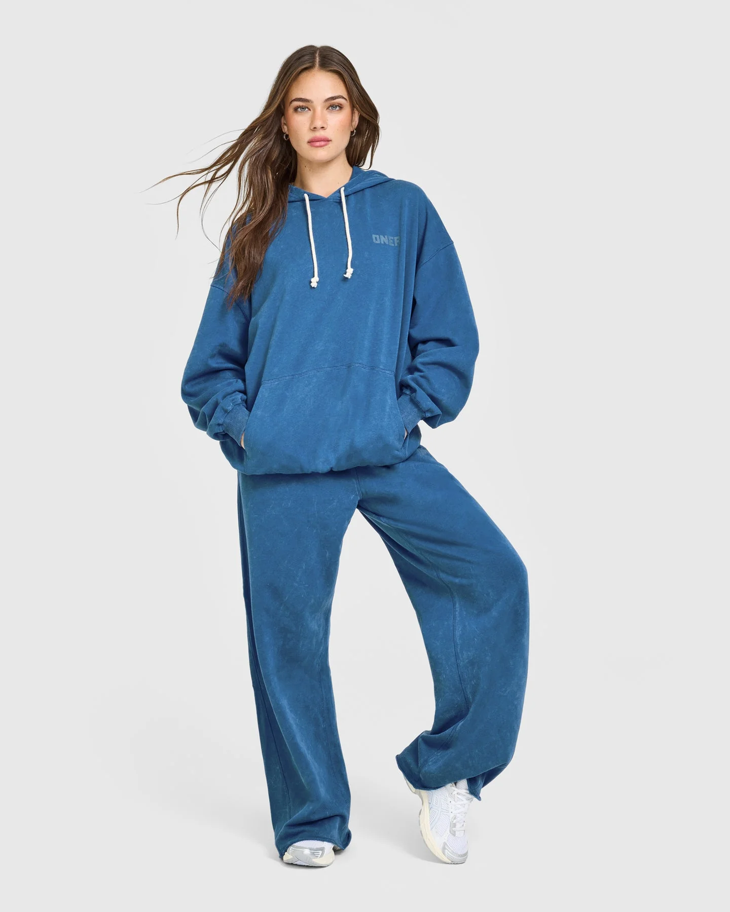 Raw Lounge Wide Leg Joggers | Washed Ocean Blue - Image 3
