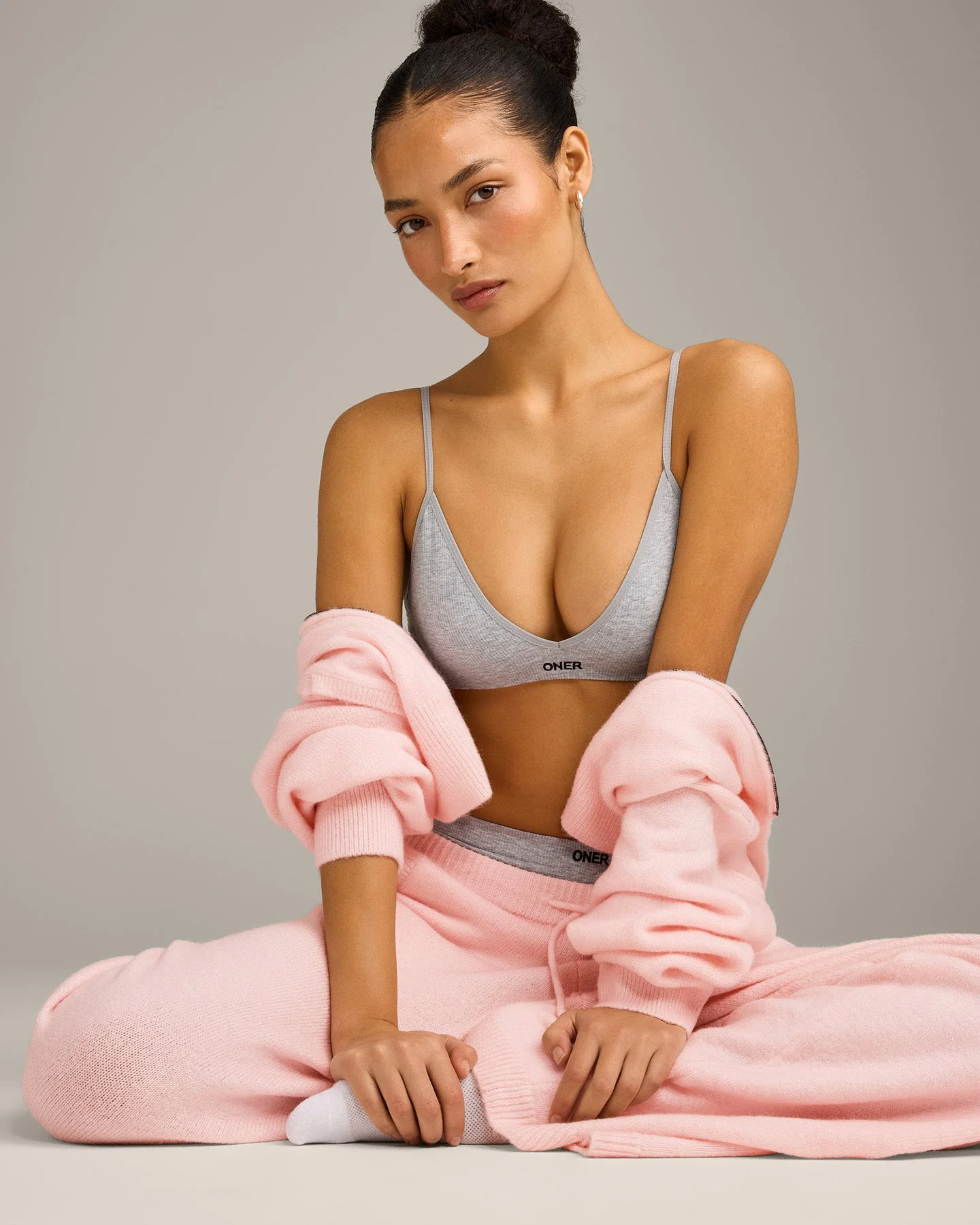 Seamless Strappy Bralette | Grey Marl - Image 2