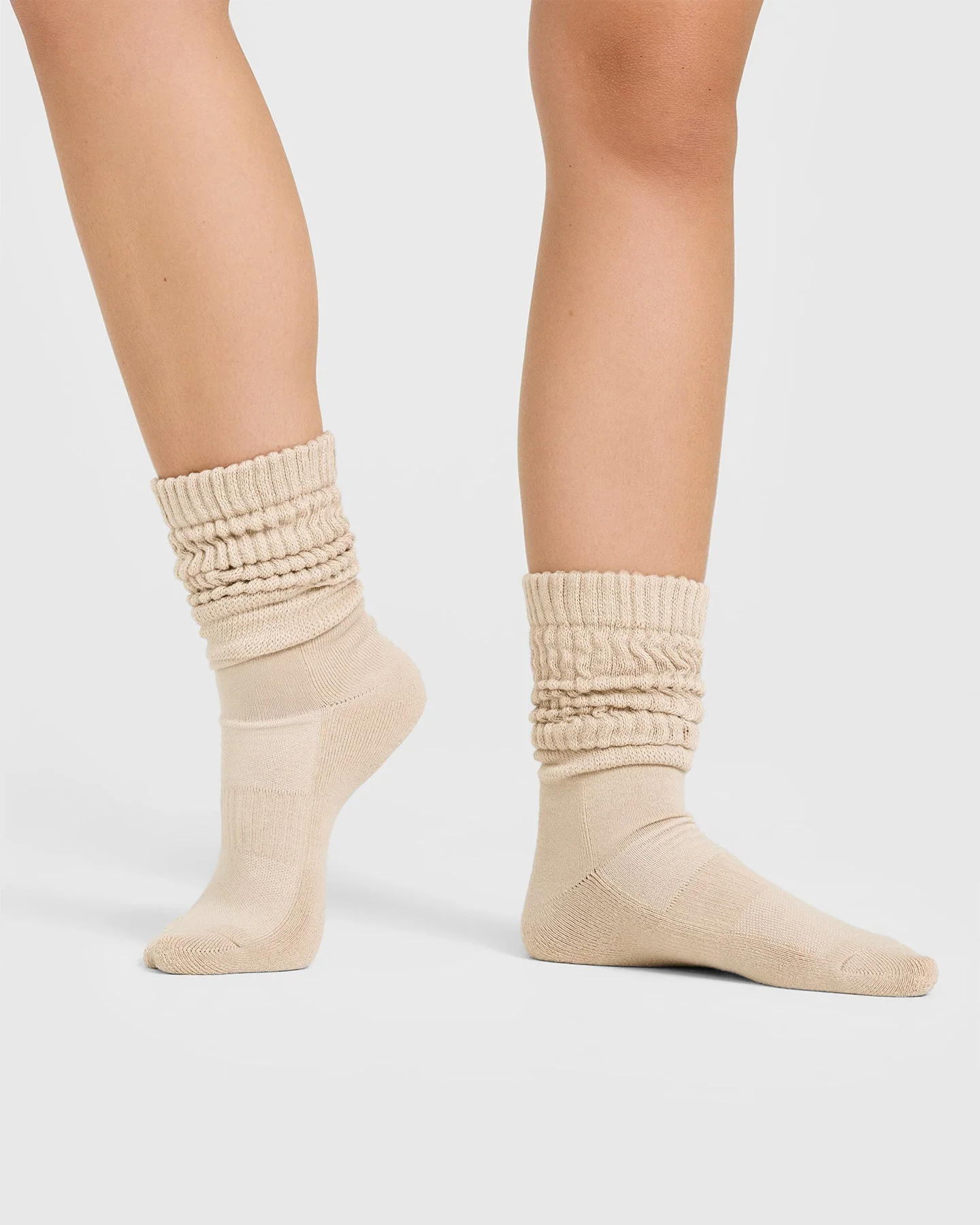 Slouchy Lounge Socks 2 Pack | Sand/White - Image 3
