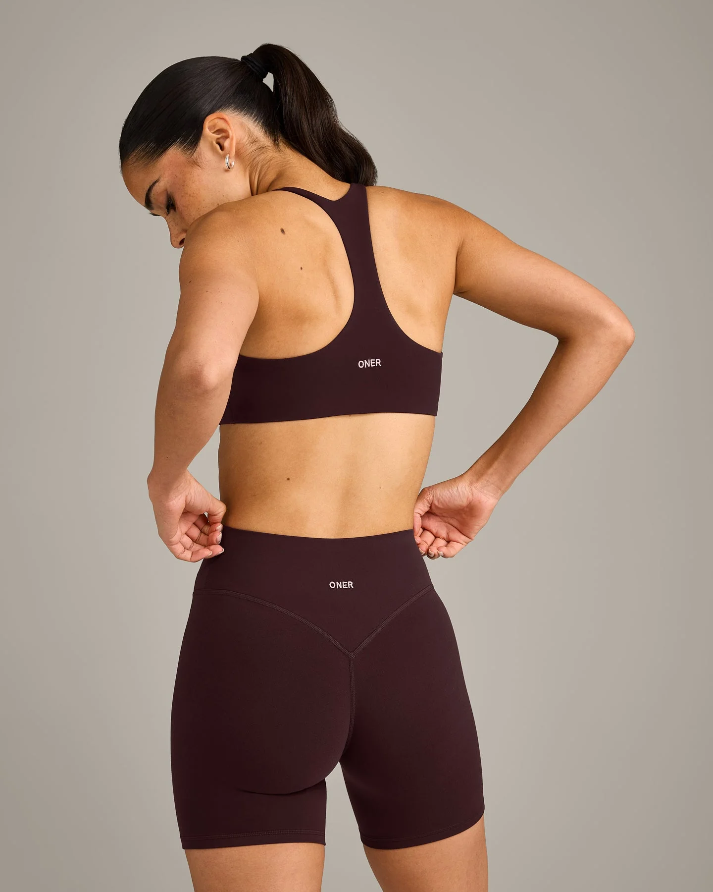 SoftMotion™ Bralette with Grey Logo | Plum Brown - Image 6