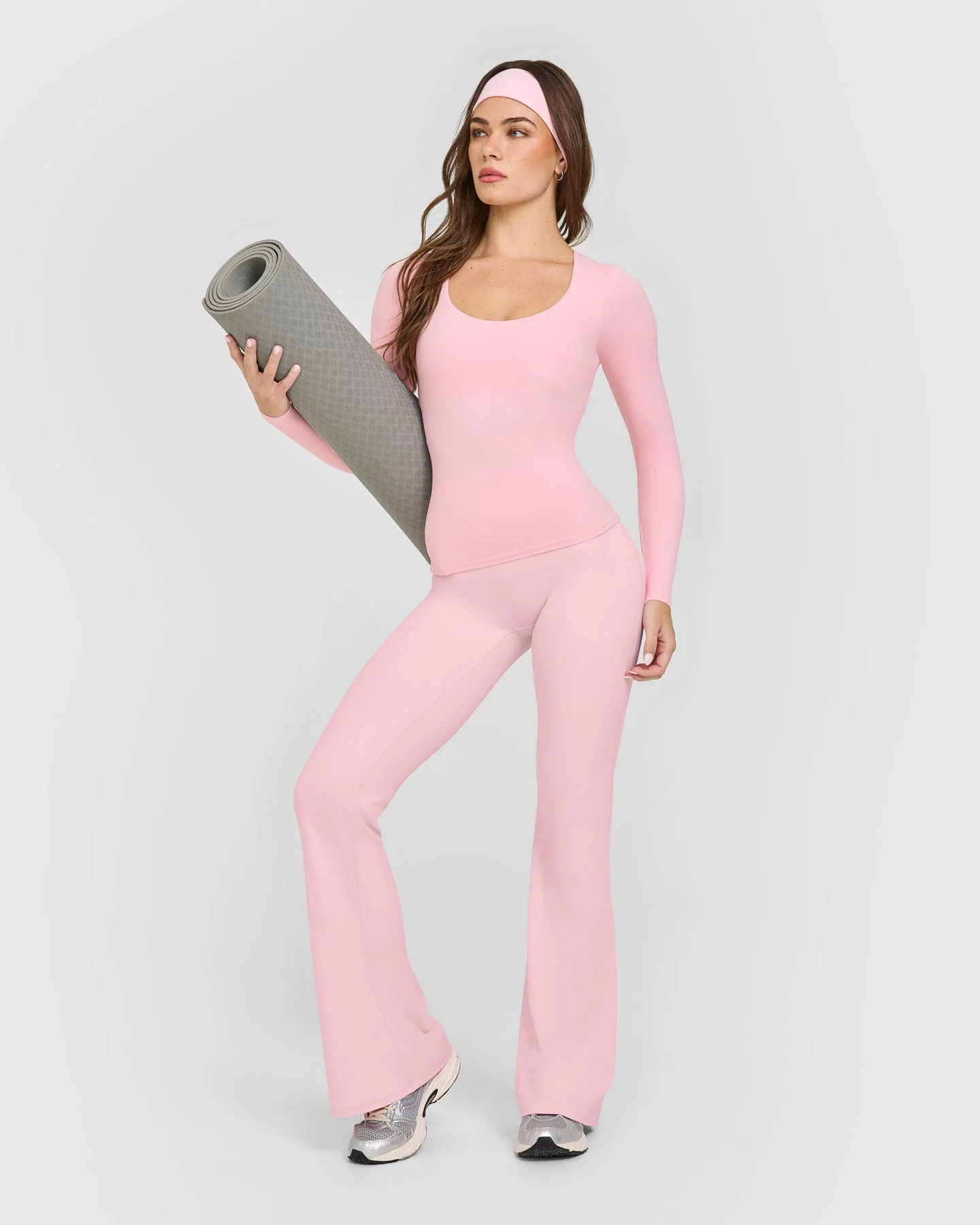 SoftMotion™ Flared Bottoms with White Logo | Cherry Blossom Pink - Image 4