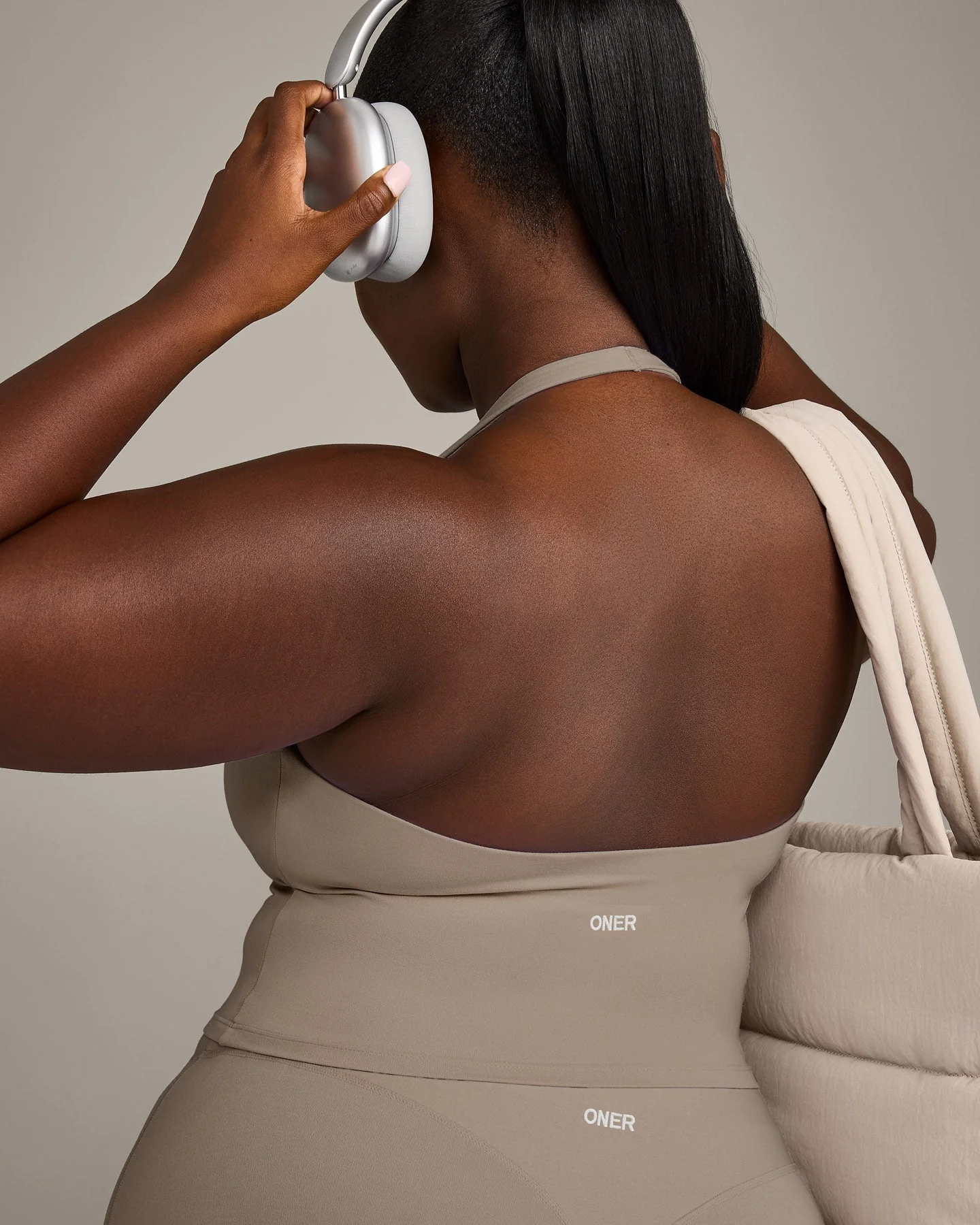 SoftMotion™ Halter Neck Mid Vest with Built in Bra Shelf with Grey Logo | Minky - Image 4