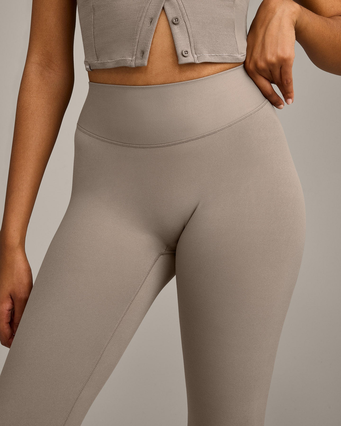 SoftMotion™ High Waisted Capri Leggings with Grey Logo | Minky - Image 4