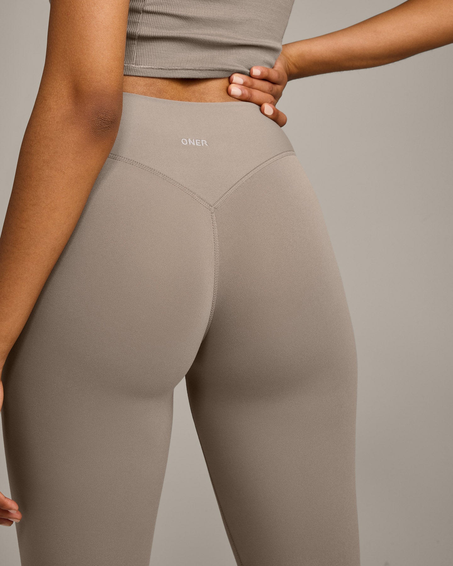 SoftMotion™ High Waisted Capri Leggings with Grey Logo | Minky - Image 5