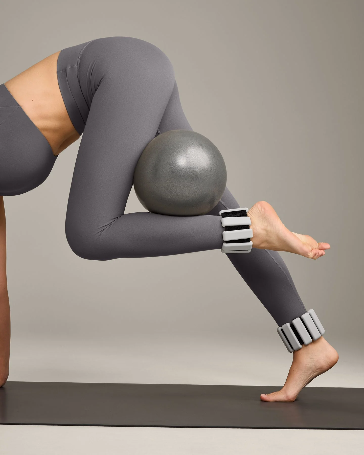 SoftMotion™ High Waisted Leggings with Grey Logo | Ash Grey - Image 5
