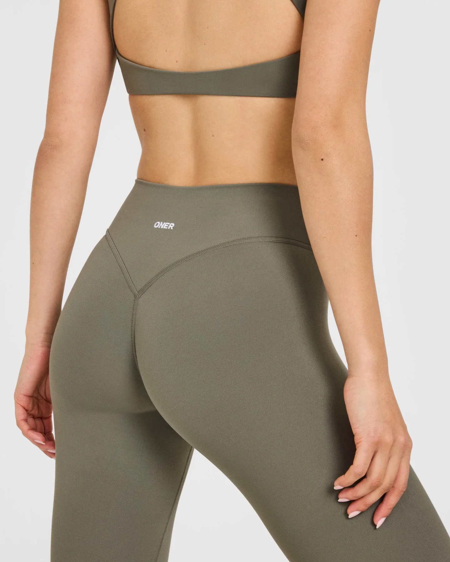 SoftMotion™ High Waisted Leggings with White Logo | Alpine Green - Image 4