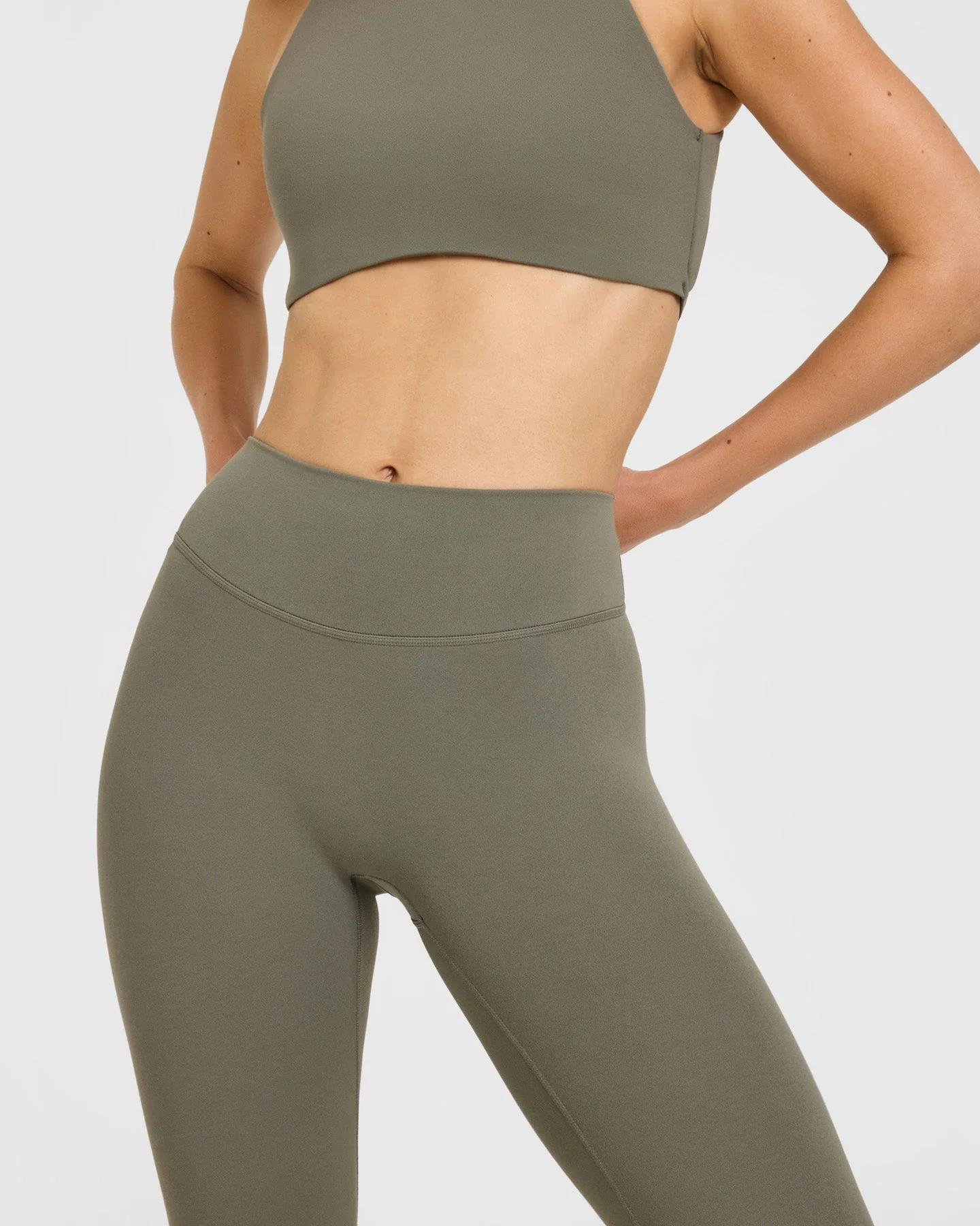 SoftMotion™ High Waisted Leggings with White Logo | Alpine Green - Image 5