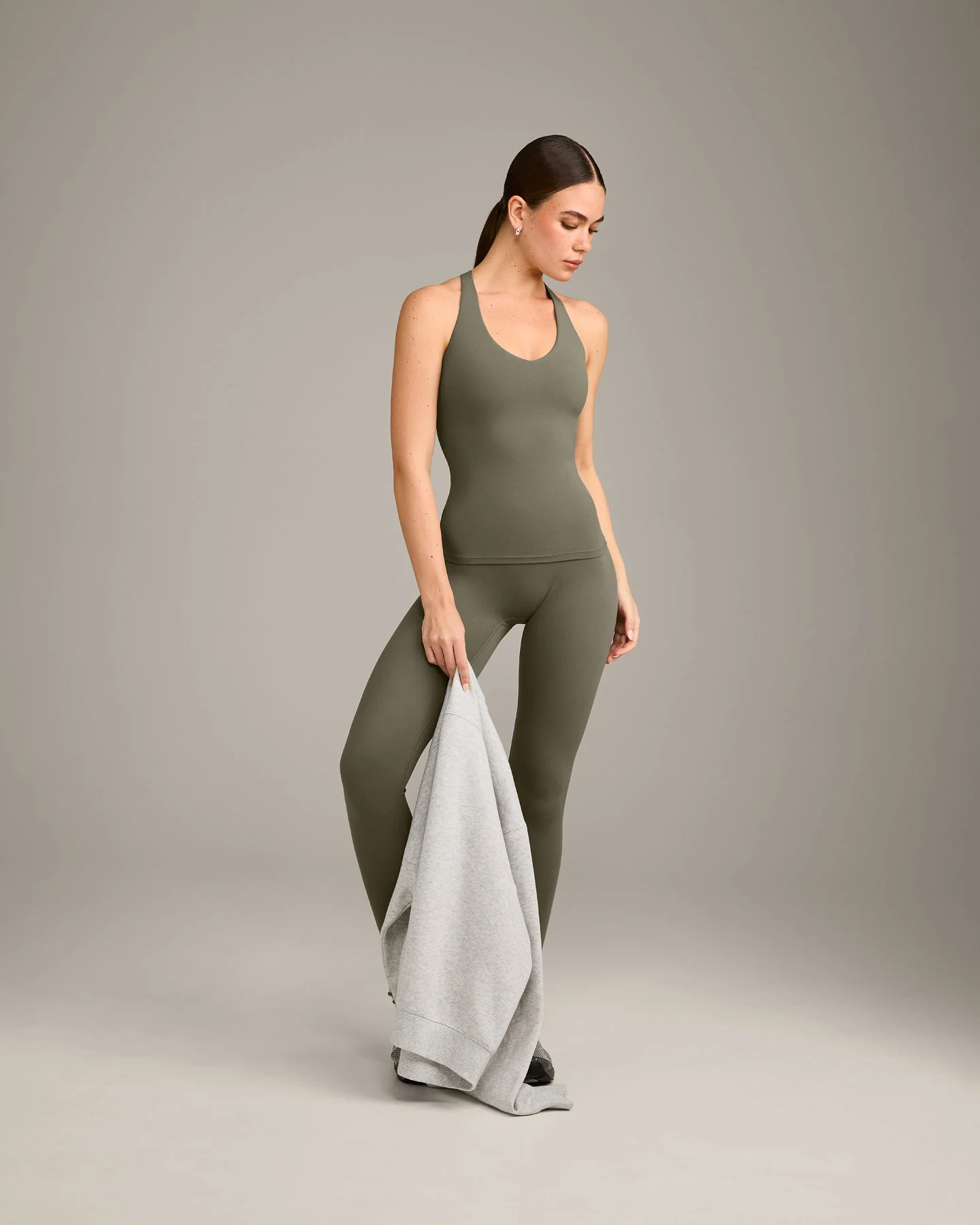 SoftMotion™ Racer Back Vest with Built in Bra Shelf with Grey Logo | Alpine Green - Image 3