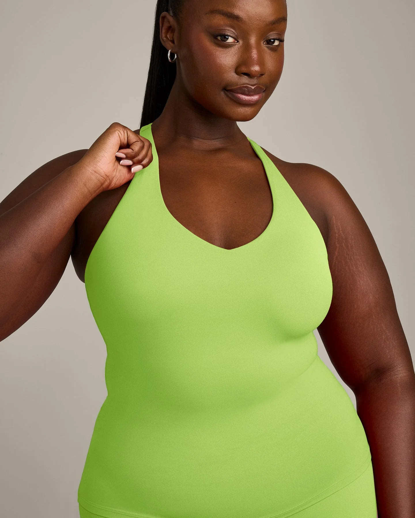 SoftMotion™ Racer Back Vest with Built in Bra Shelf with Grey Logo | Citrus Green - Image 5