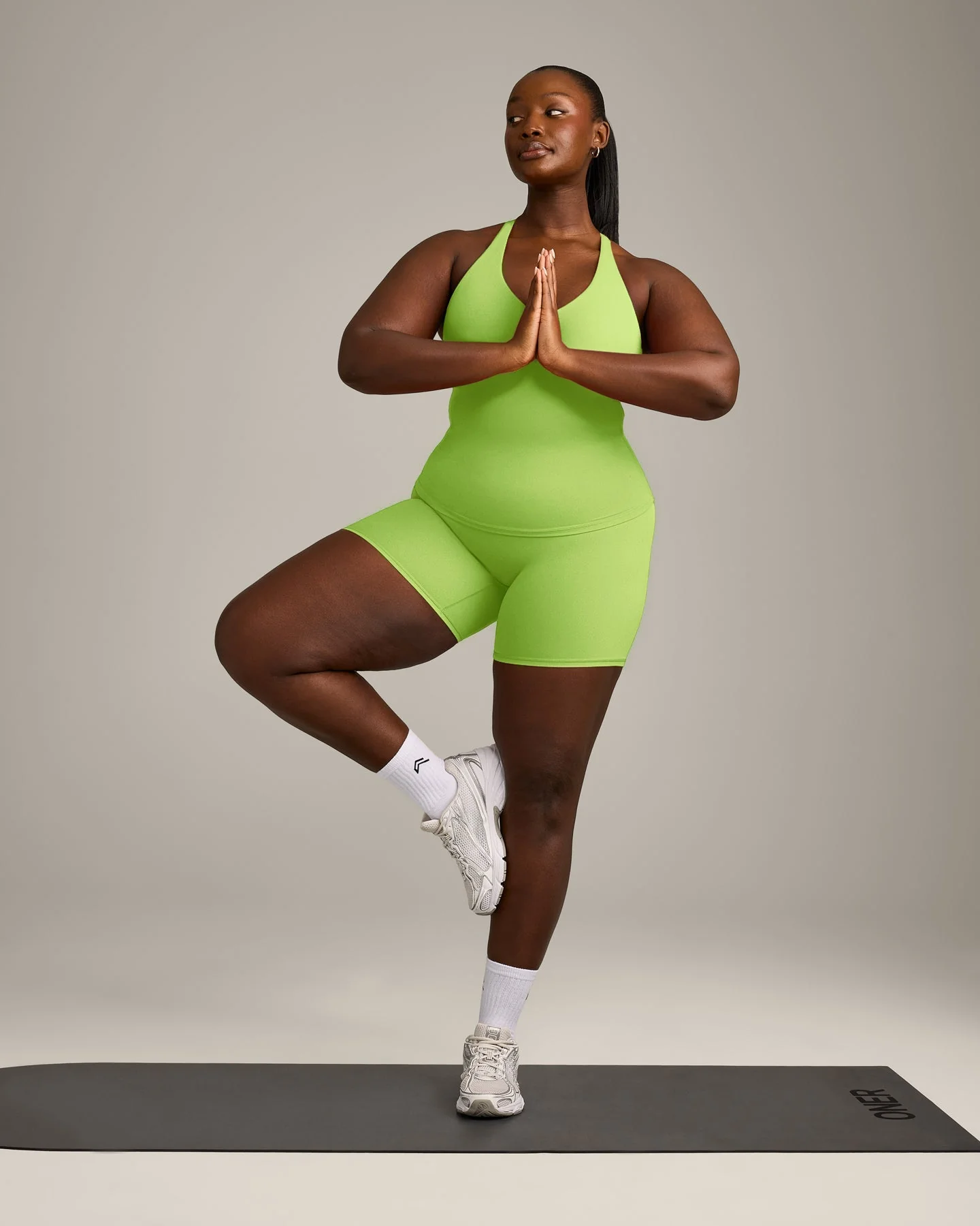 SoftMotion™ Racer Back Vest with Built in Bra Shelf with Grey Logo | Citrus Green - Image 6