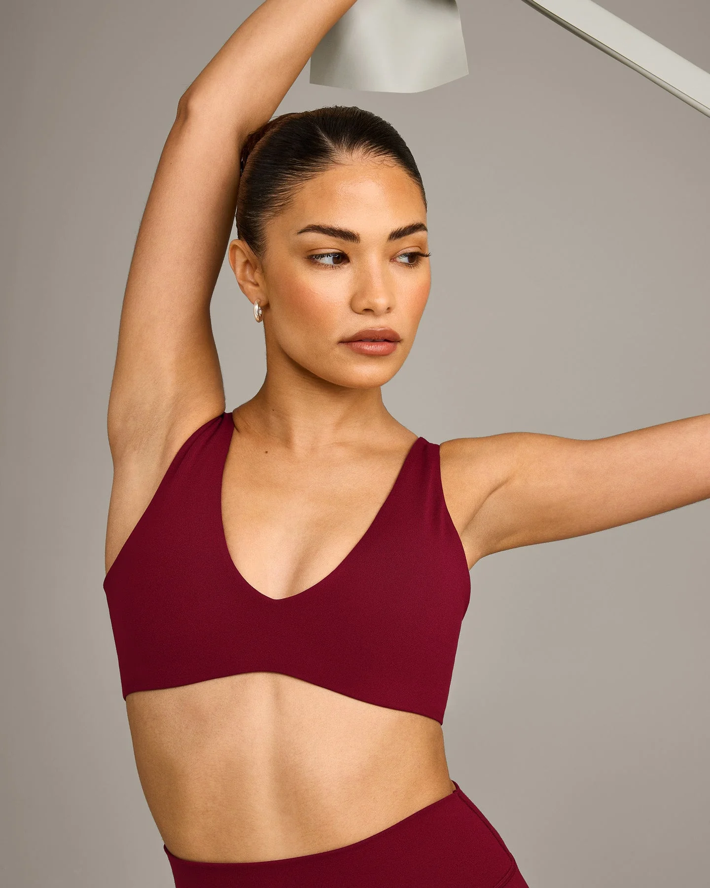 SoftMotion™ Scoop Back Bralette with Grey Logo | Ruby Red - Image 4